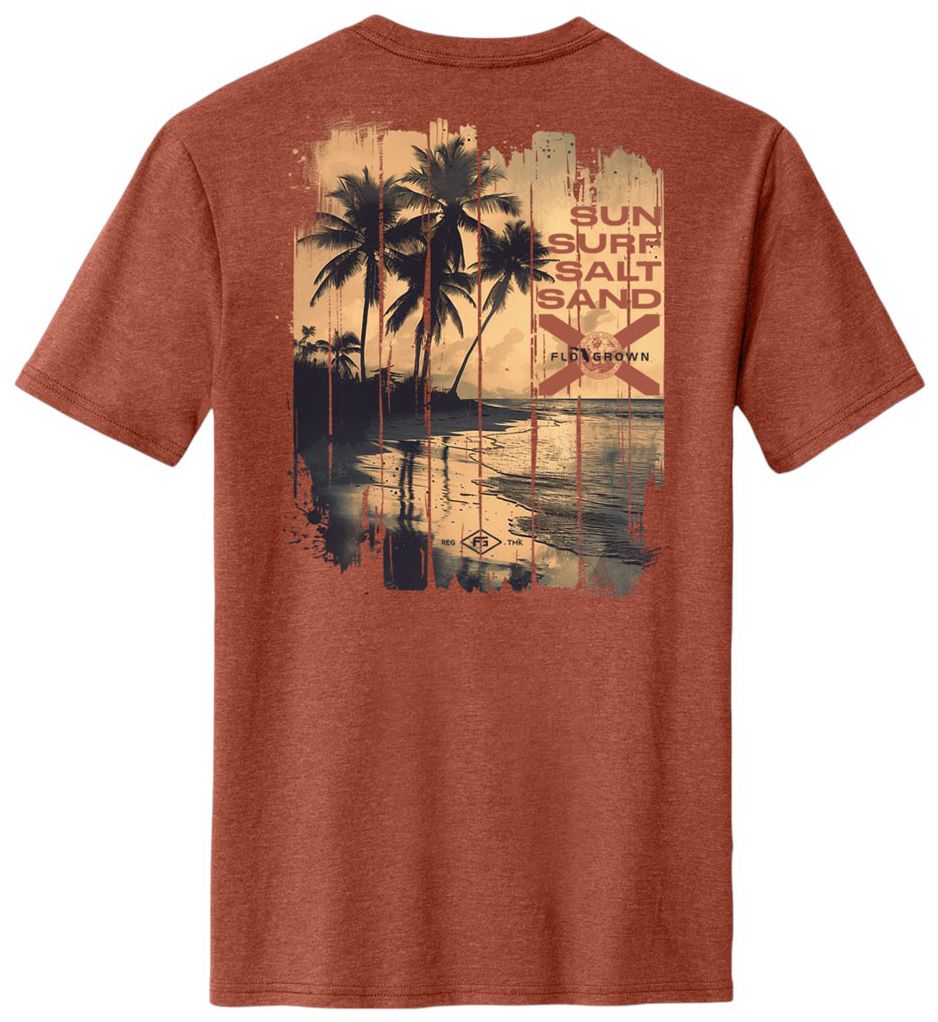 FloGrown Men's Vintage Beach Poster Short Sleeve T-Shirt product image
