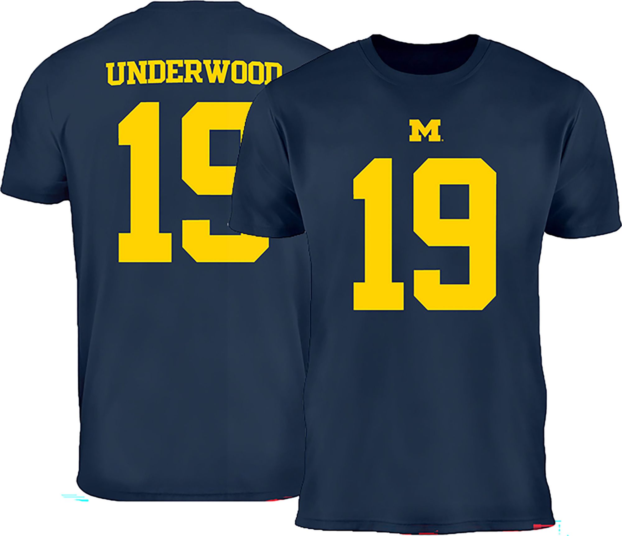Valiant Men's Michigan Wolverines Bryce Underwood #19 Navy T-Shirt product image