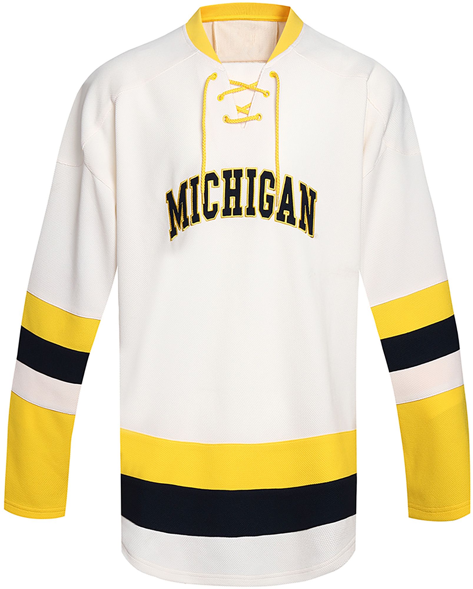 Valiant Men's Michigan Wolverines Ivory Arch Hockey Jersey product image