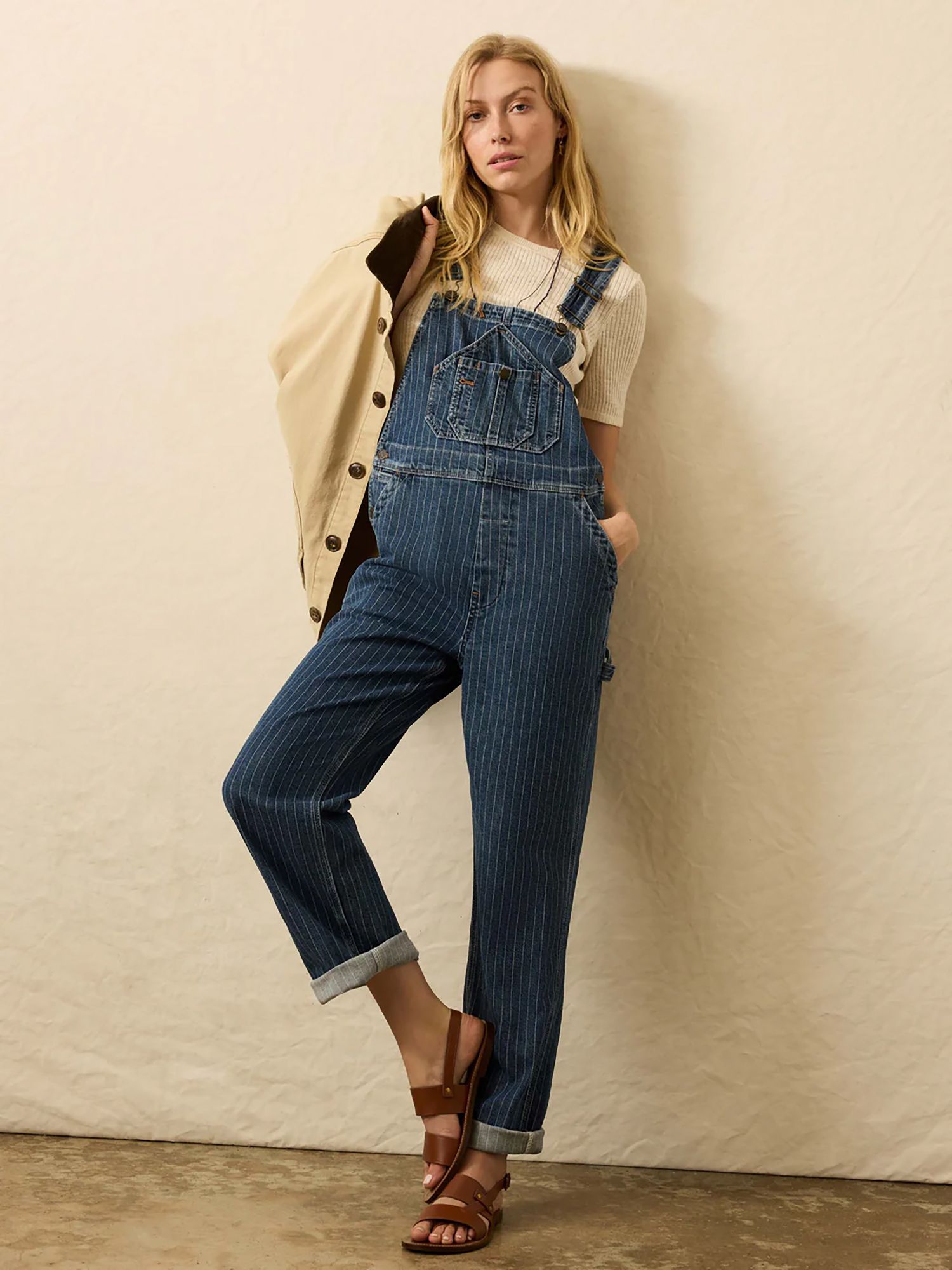 Faherty Women's Denim Riveter Overall Pants product image