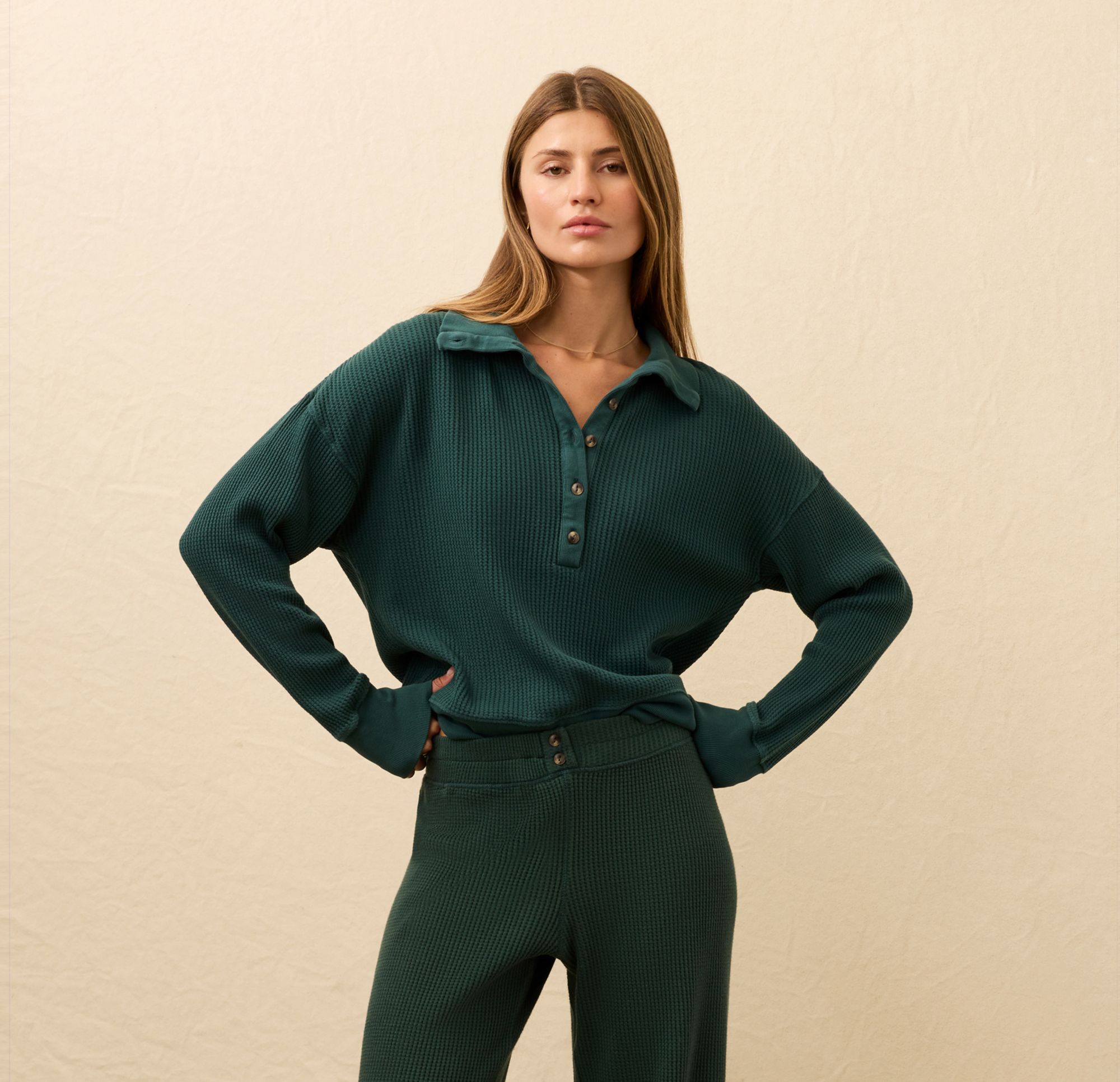 Faherty Women's Apres Waffle Henley product image