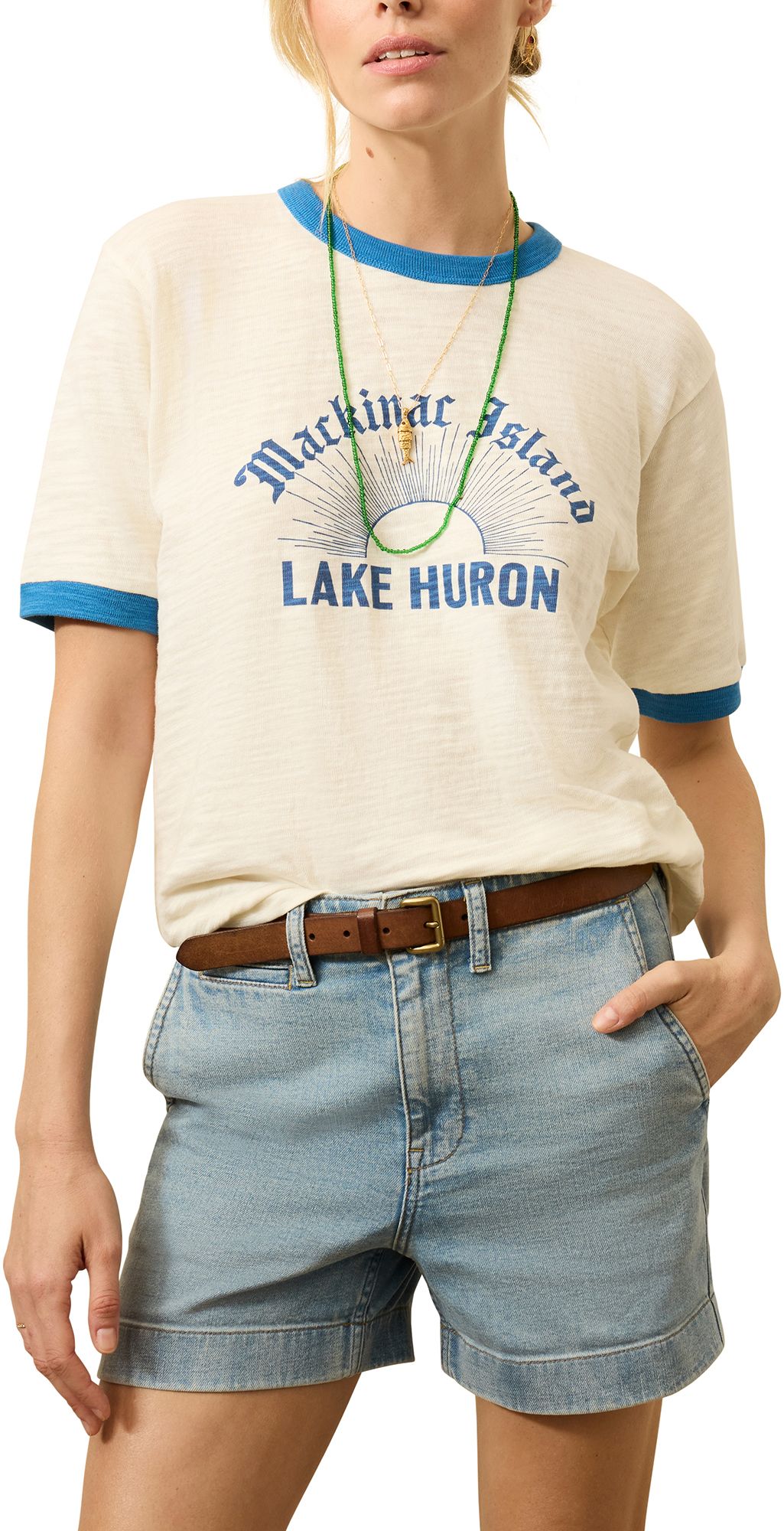 Faherty Women's Sunwashed Slub Camp T-Shirt product image