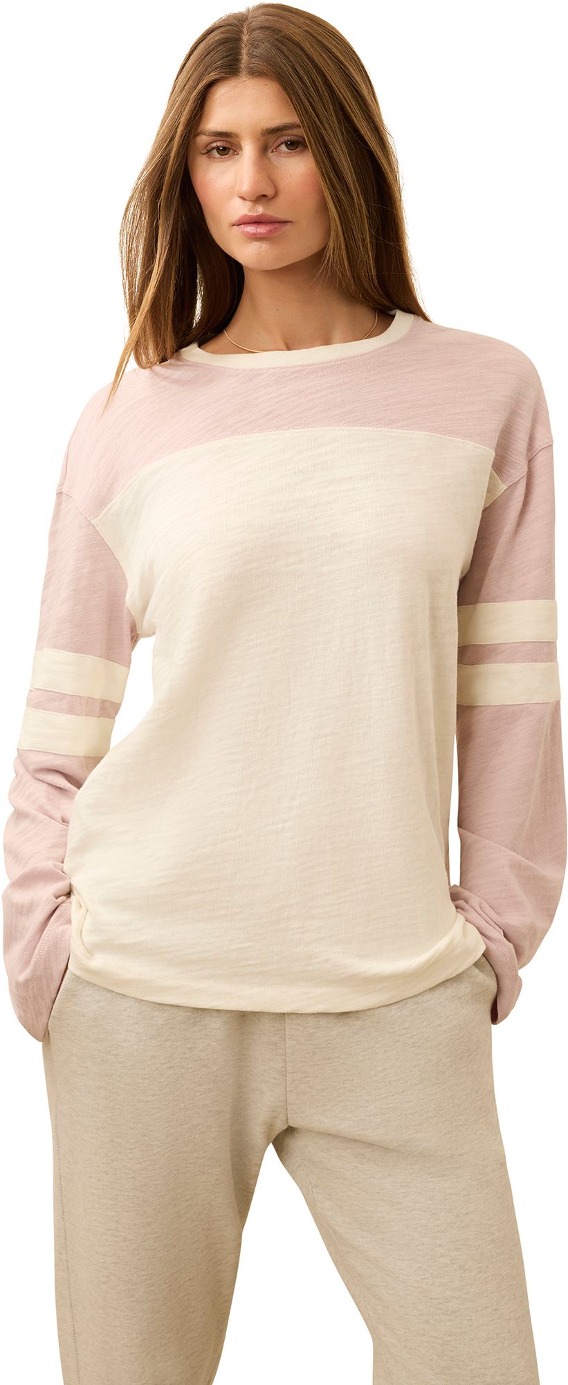 Faherty Women's Sunwash Slub Varsity Long Sleeve T-Shirt product image