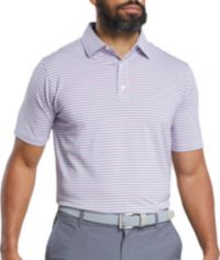 FootJoy Balance Stripe Lisle Golf Polo Shirt - Skyway