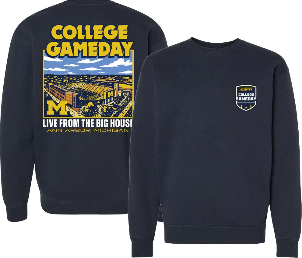 Something Inked Adult Michigan Wolverines Stadium College GameDay Navy Crew Sweater product image