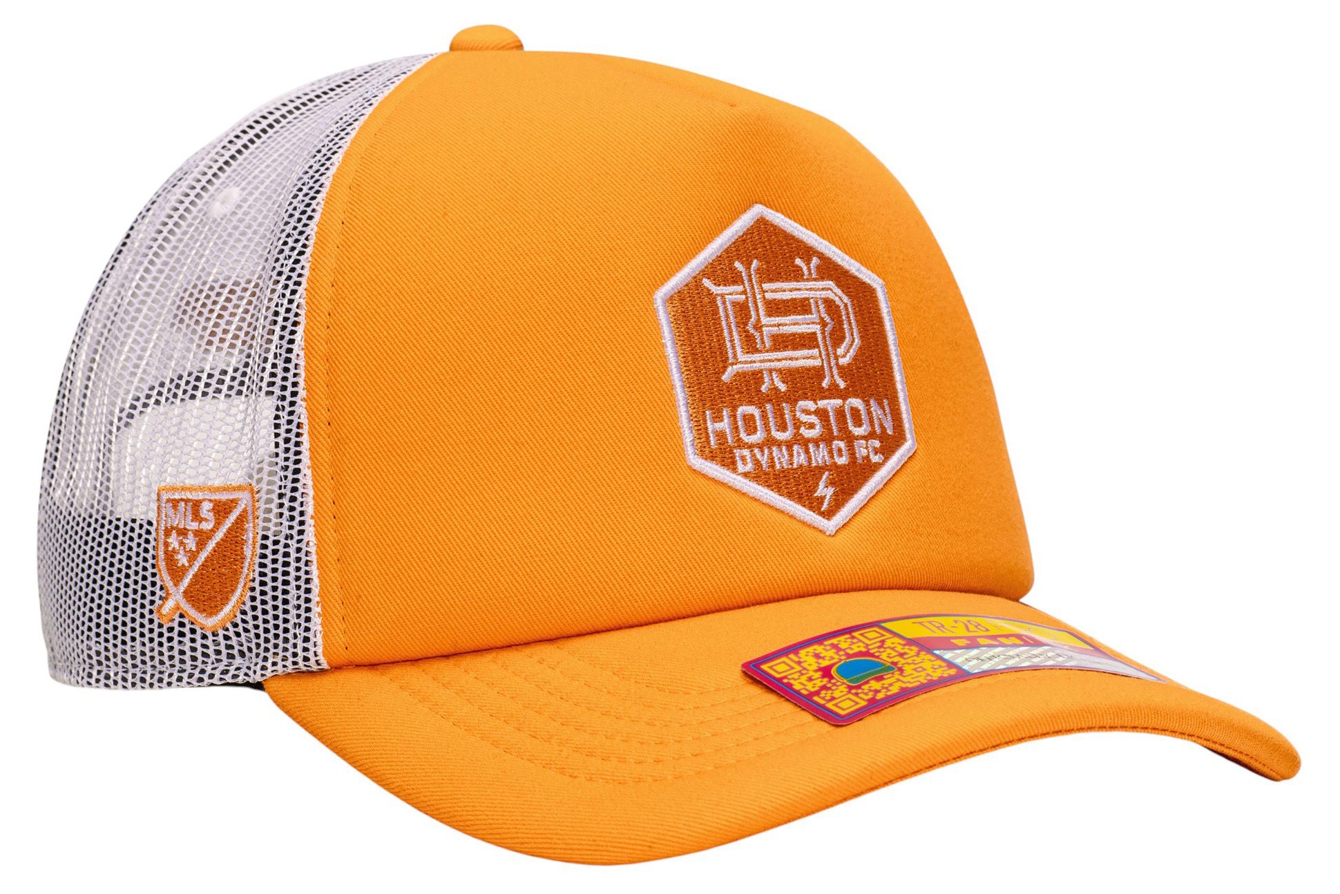 Fan Ink Men's Houston Dynamo Orange Logo Adjustable Trucker Hat product image