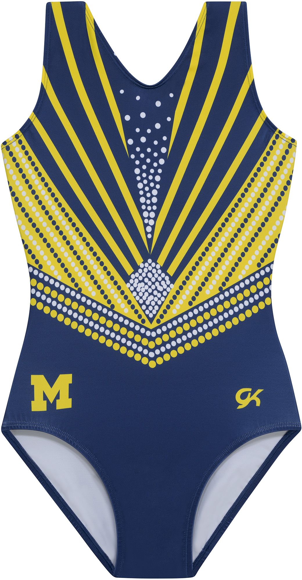 GK Elite Youth Michigan Wolverines Navy NCAA Gymnastics Leotard product image