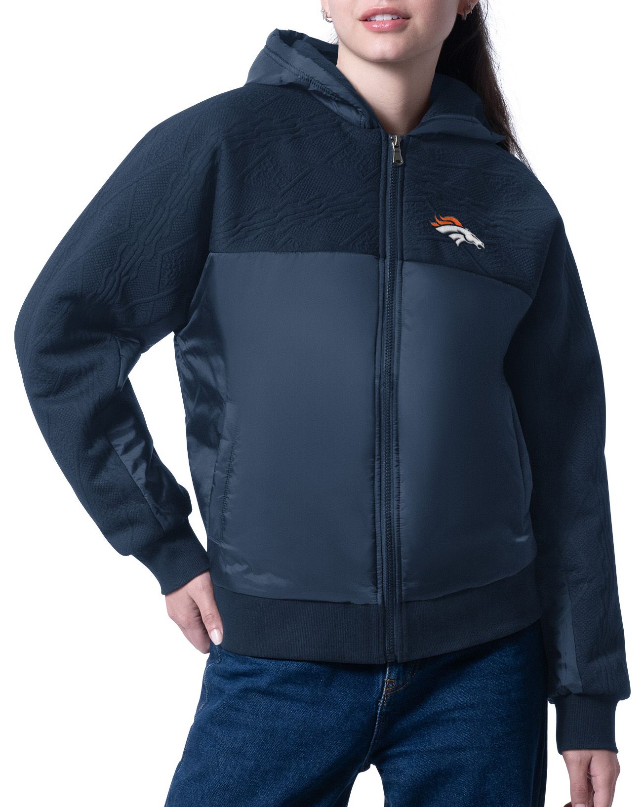 G-III for Her Women's Denver Broncos Navy Locker Talk Jacket product image