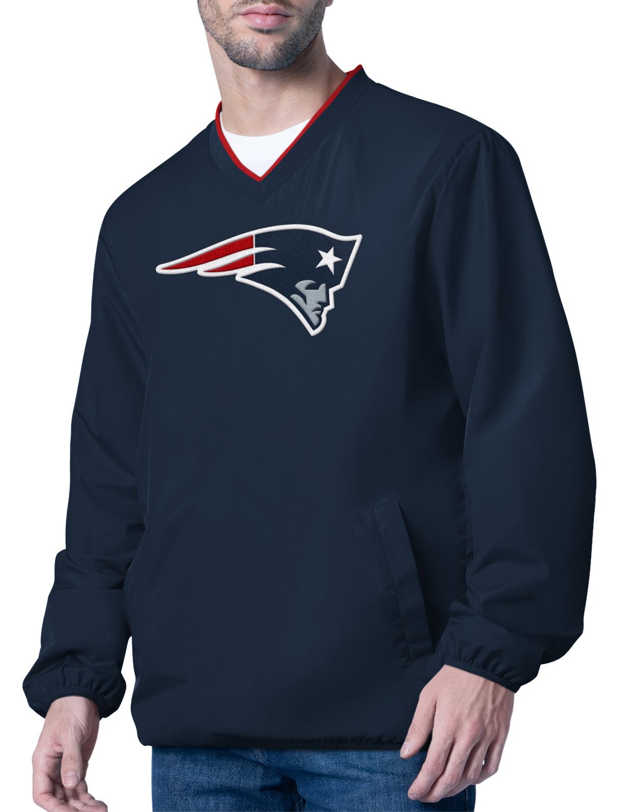 G-III Men's New England Patriots Navy Crossover Pullover Jacket product image