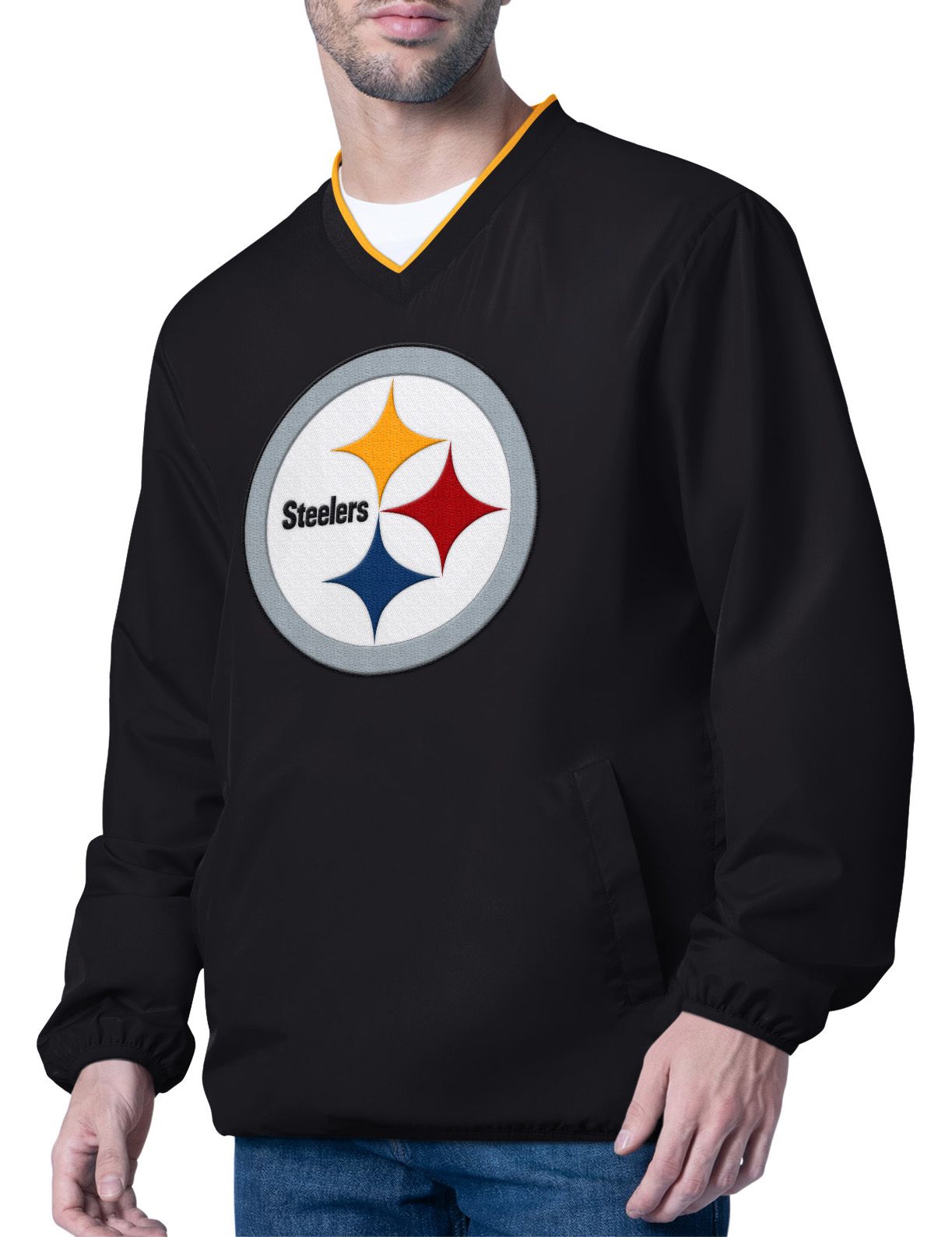 G-III Men's Pittsburgh Steelers Black Crossover Pullover Jacket product image