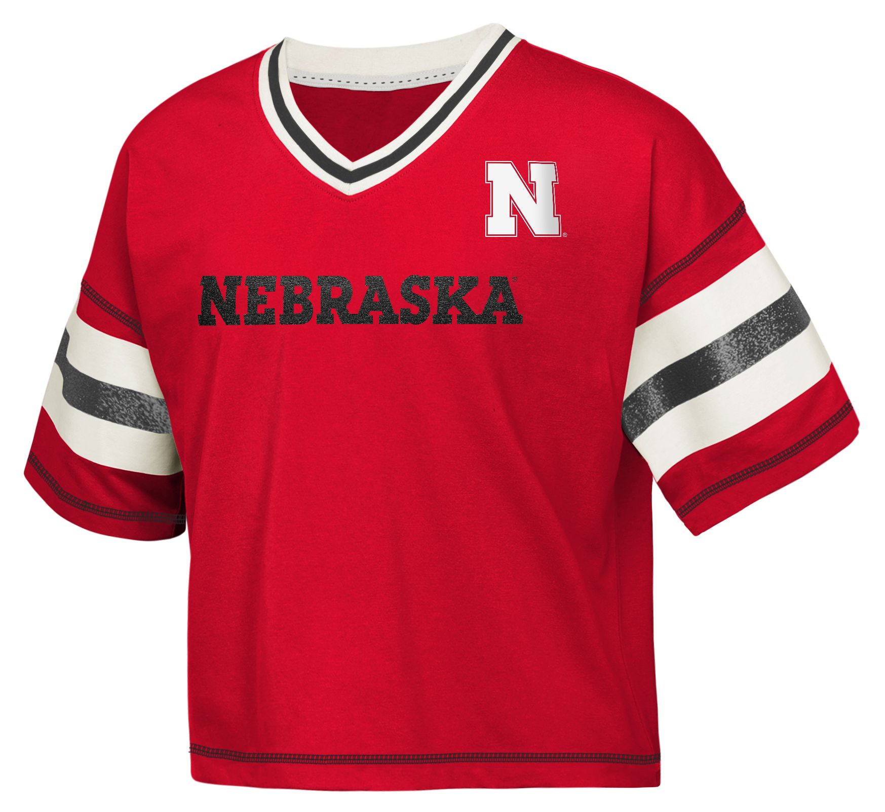 Gen2 Girls' Nebraska Cornhuskers Red Grid Iron Short Sleeve T-Shirt product image