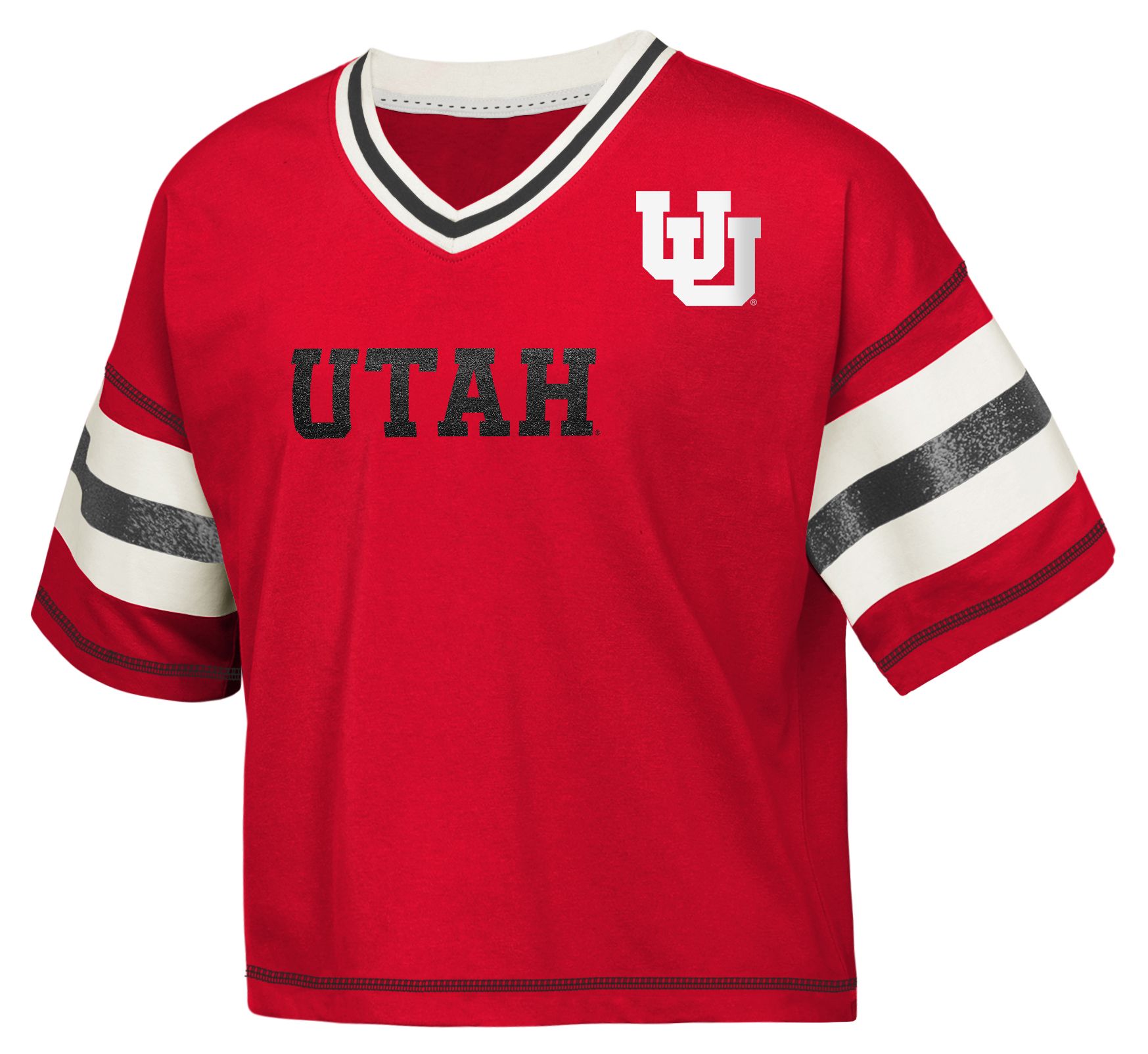 Gen2 Girls' Utah Utes Dark Red Grid Iron Short Sleeve T-Shirt product image