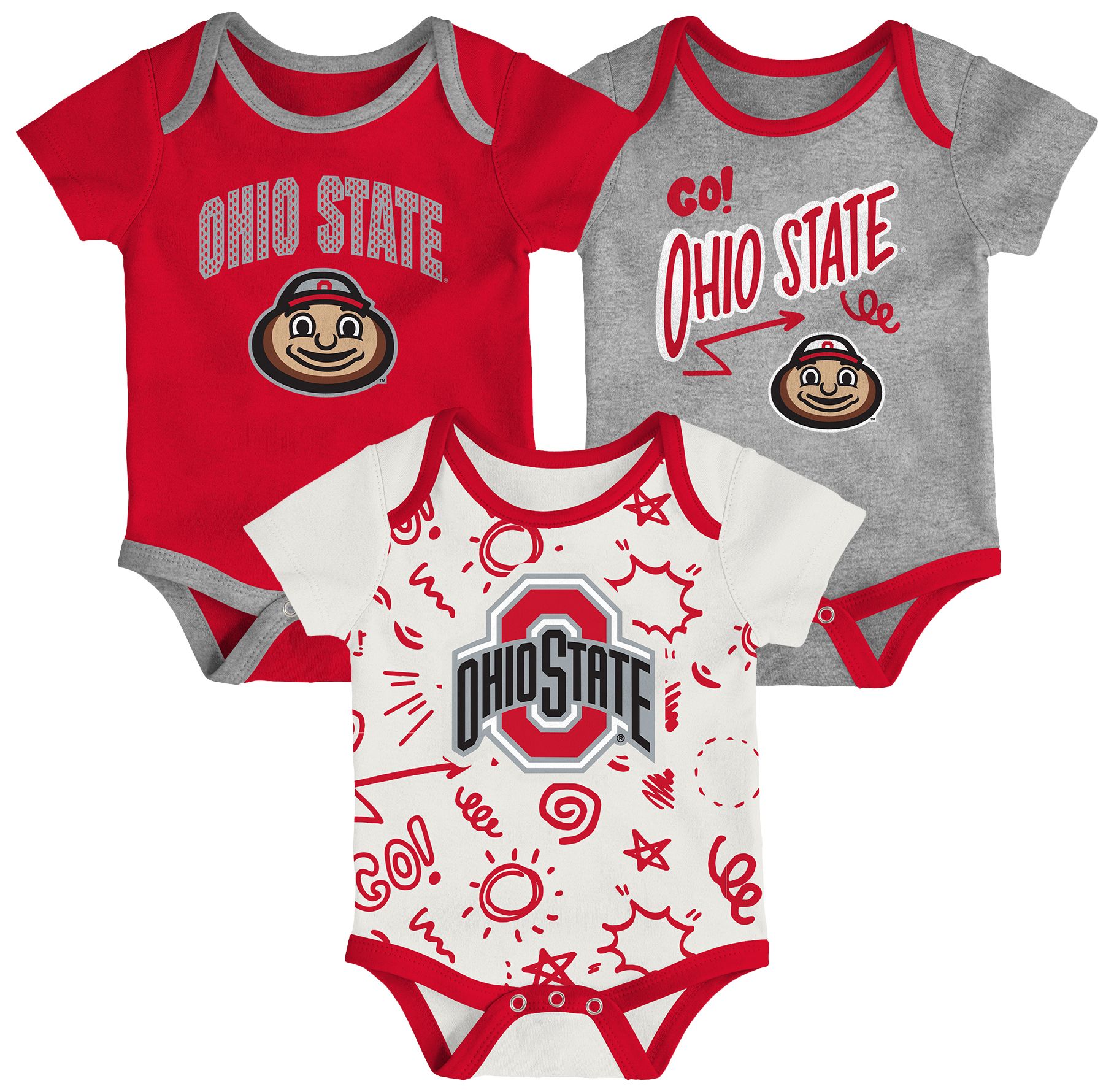Gen2 Newborn Ohio State Buckeyes All Day Play Creeper Set product image