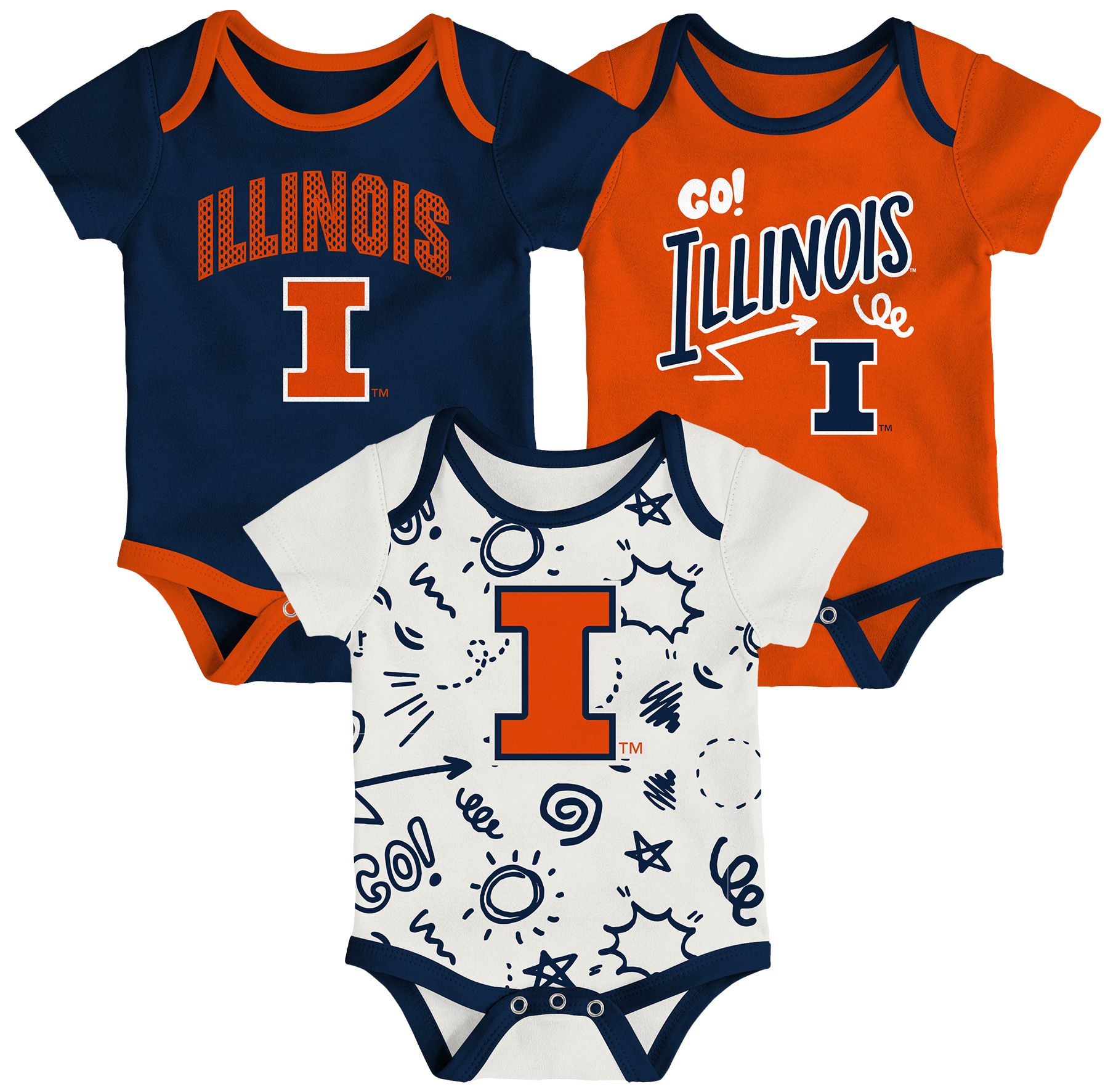 Gen2 Newborn Illinois Fighting Illini All Day Play Creeper Set product image
