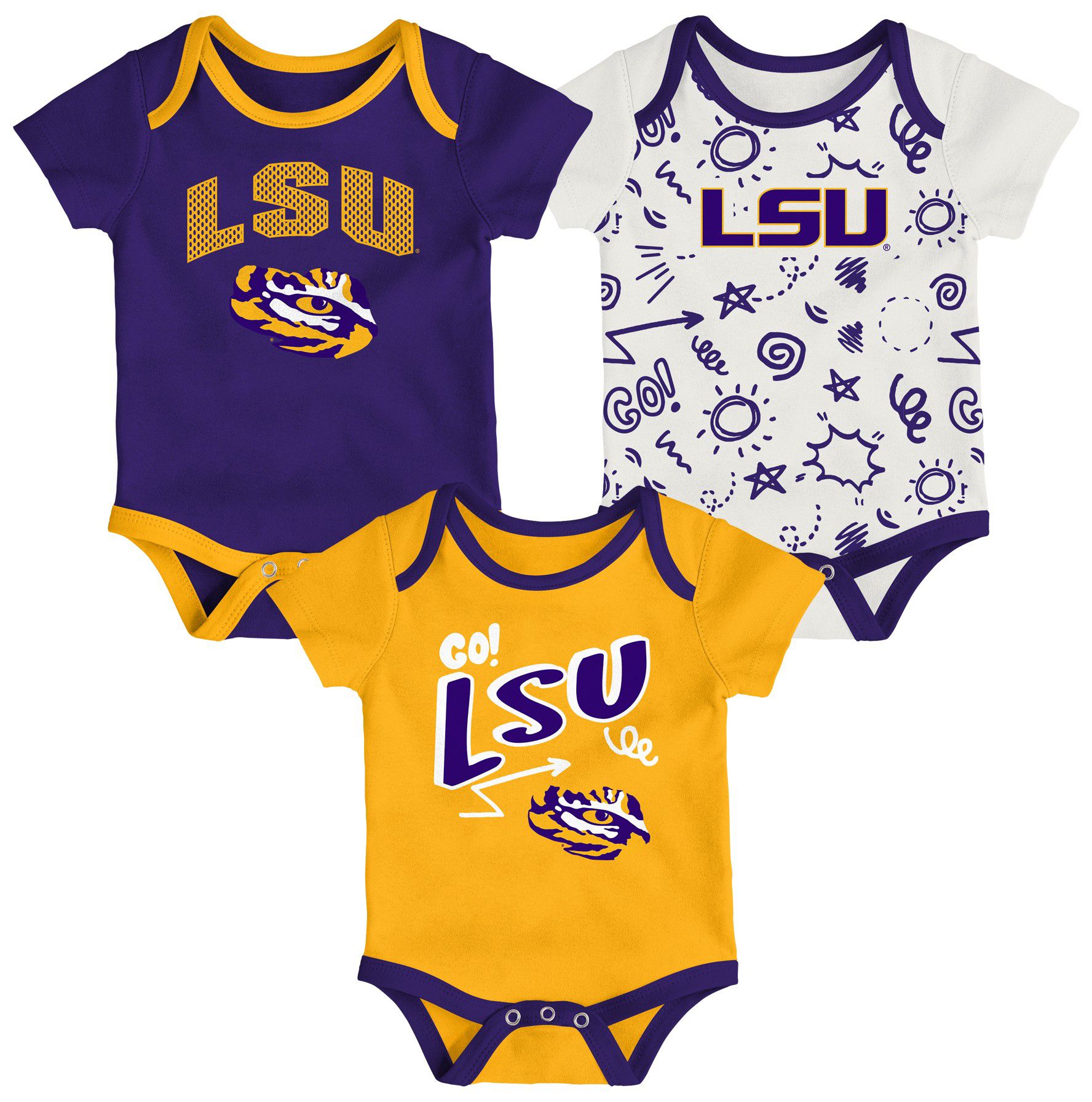 Gen2 Newborn LSU Tigers All Day Play Creeper Set product image