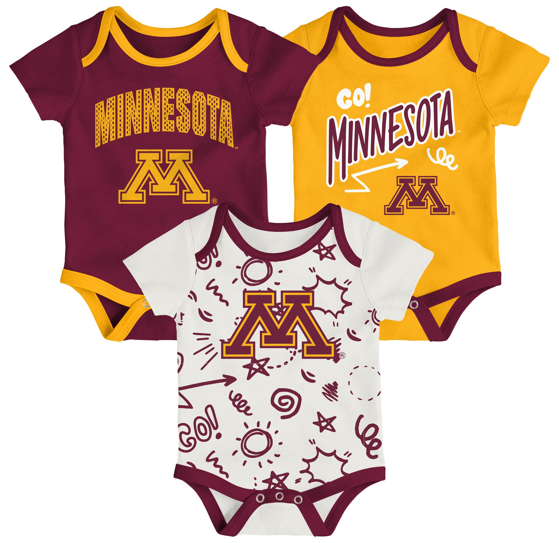 Gen2 Newborn Minnesota Golden Gophers All Day Play Creeper Set product image