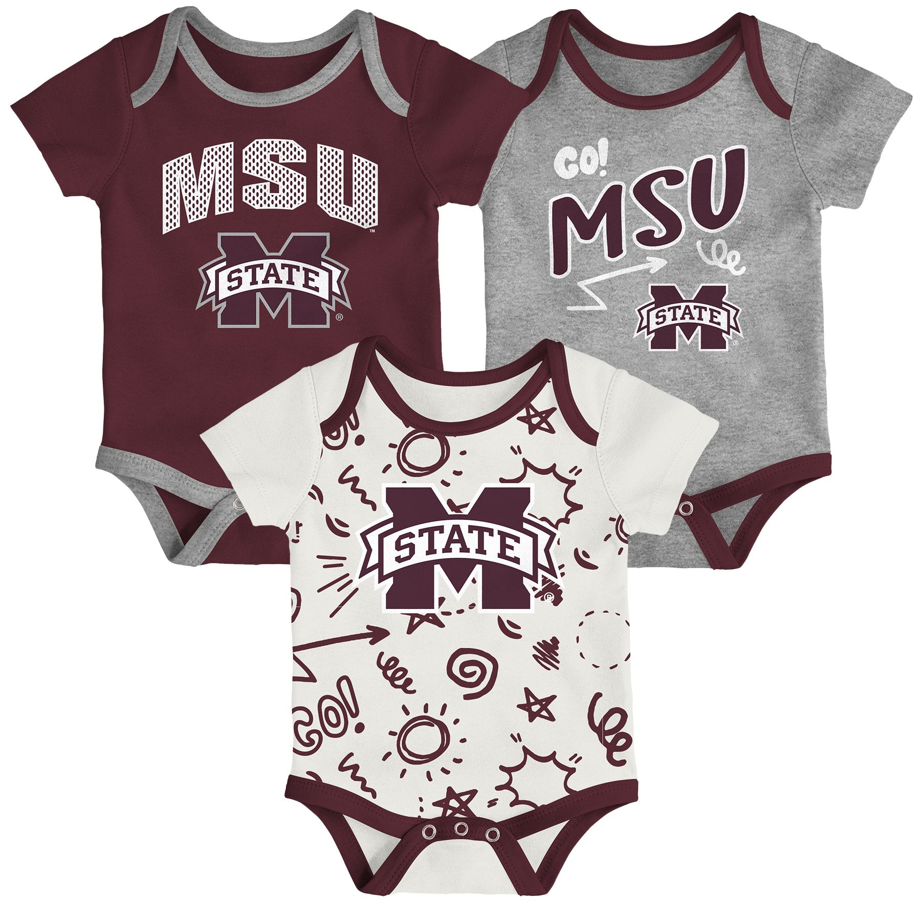 Gen2 Newborn Mississippi State Bulldogs All Day Play Creeper Set product image