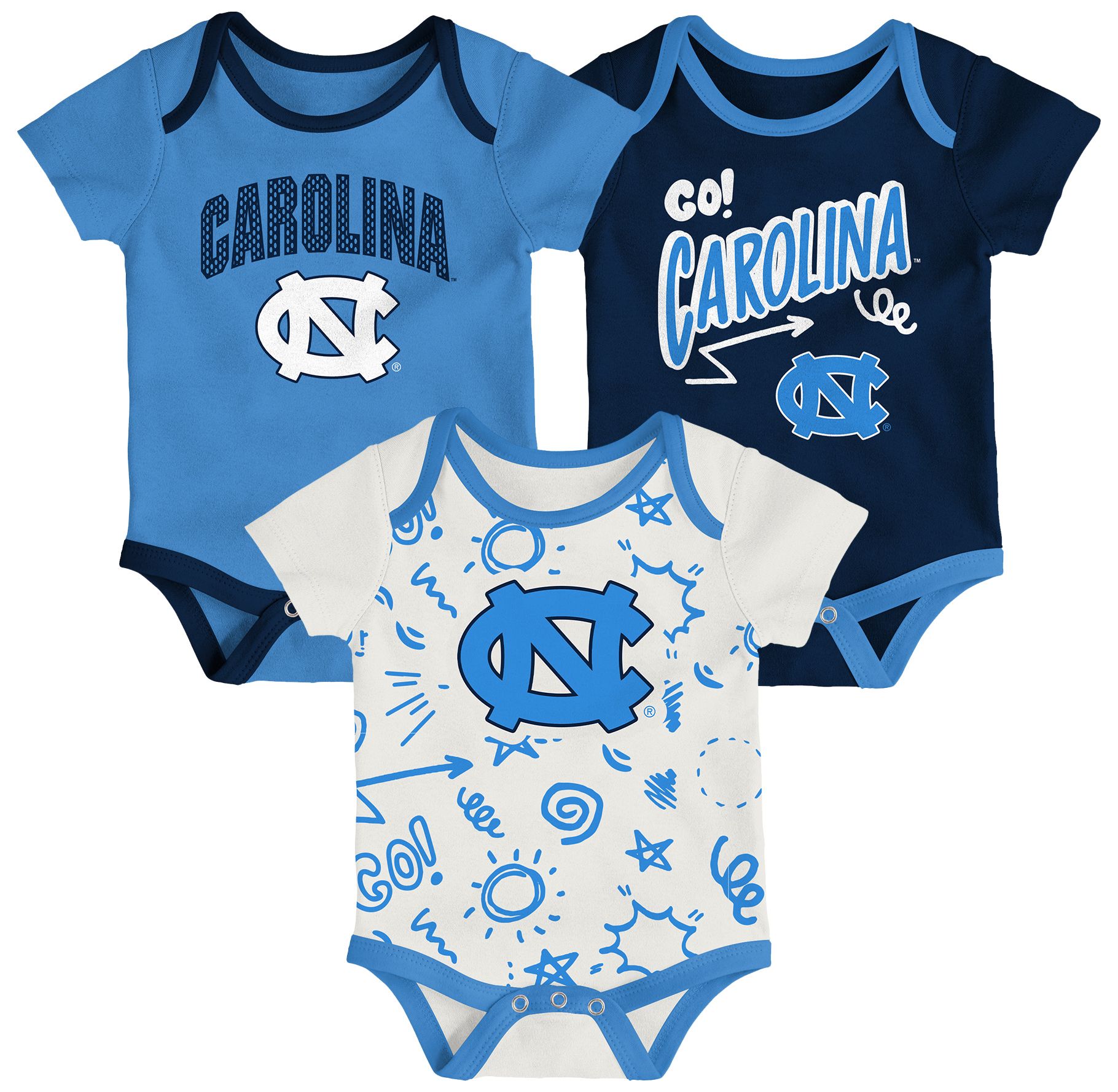 Gen2 Newborn North Carolina Tar Heels All Day Play Creeper Set product image