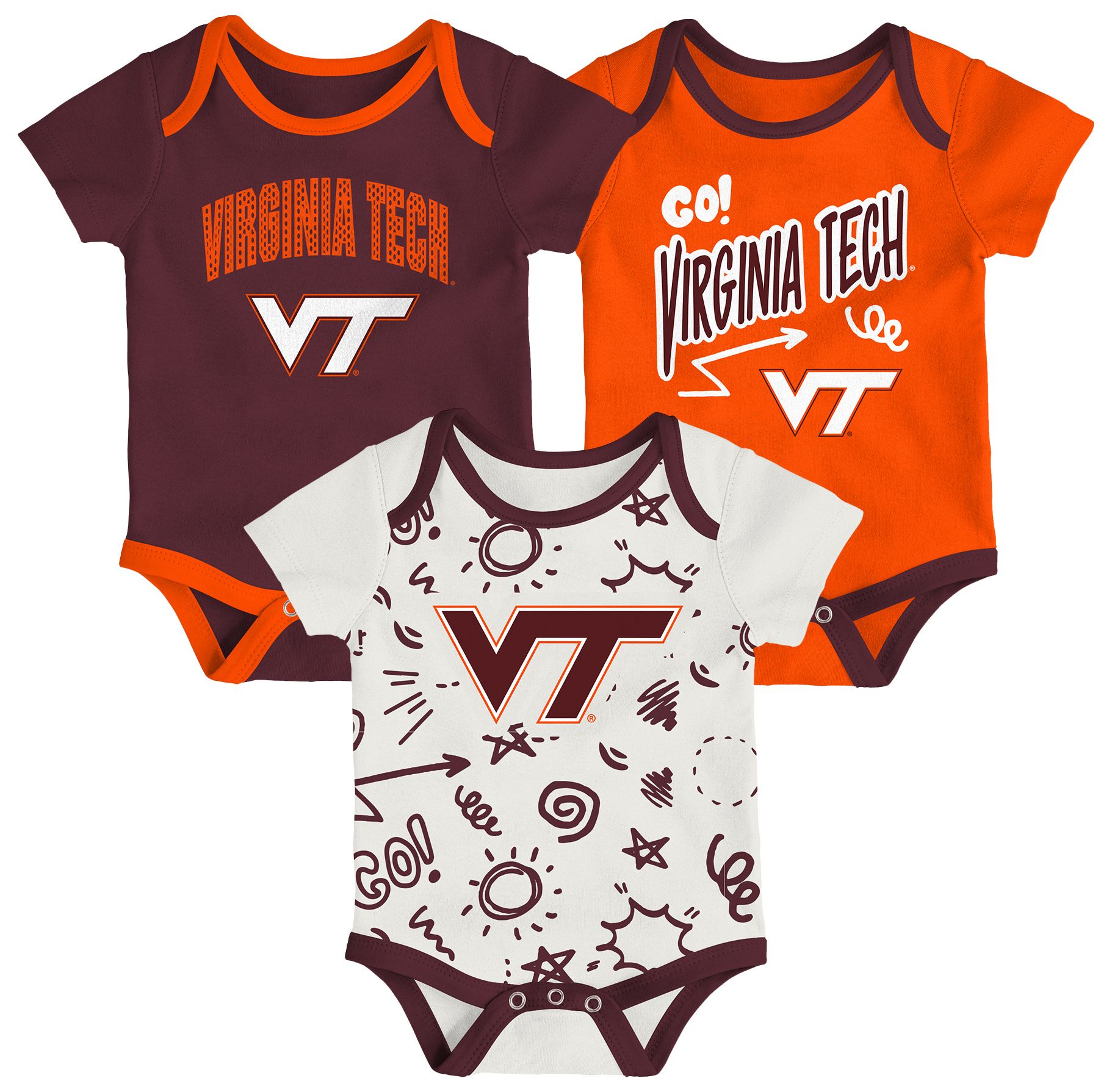 Gen2 Newborn Virginia Tech Hokies All Day Play Creeper Set product image