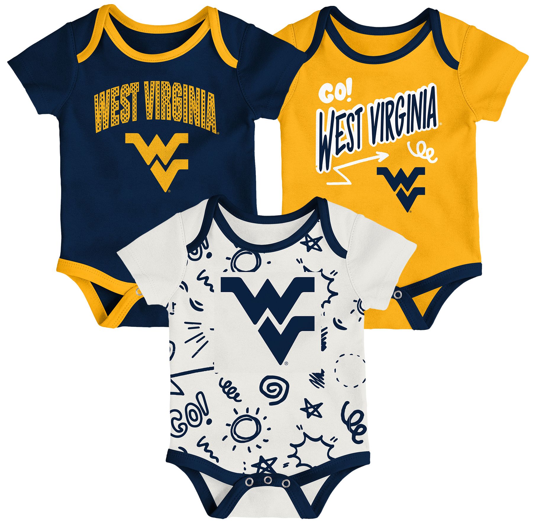 Gen2 Newborn West Virginia Mountaineers All Day Play Creeper Set product image