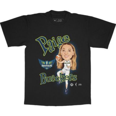 sorry, PLAYA SOCIETY Adult Dallas Wings Black Paige Bueckers #5 Sketch T-Shirt is currently out of stock