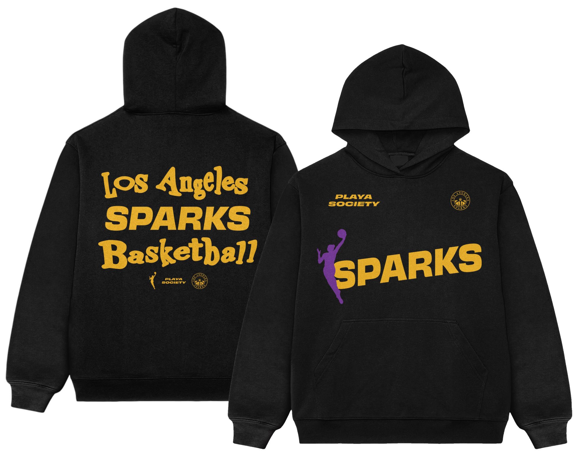 PLAYA SOCIETY Unisex Los Angeles Sparks Black Catch Up Hoodie product image