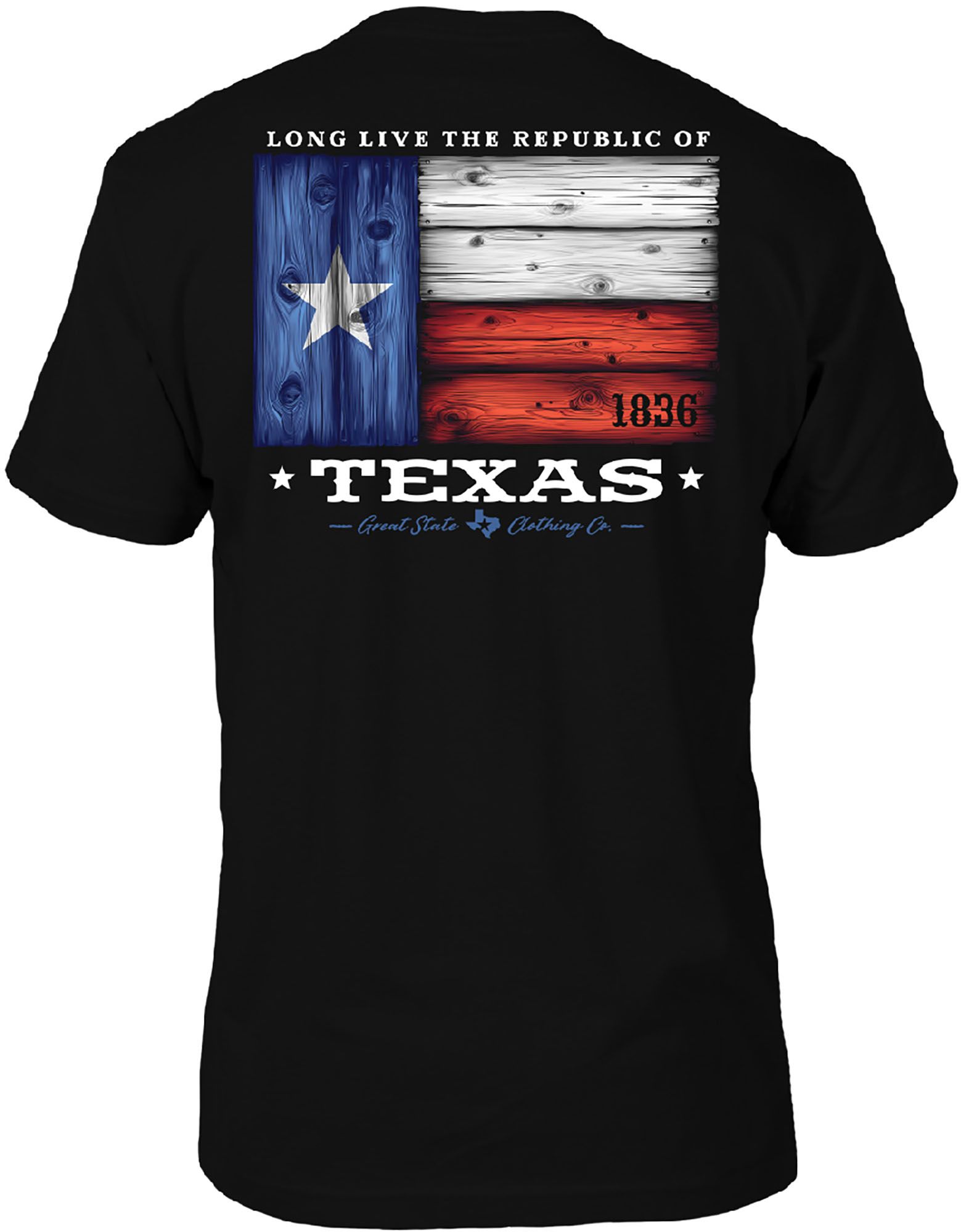 Great State Men's Wooden Flag Short Sleeve T-Shirt product image