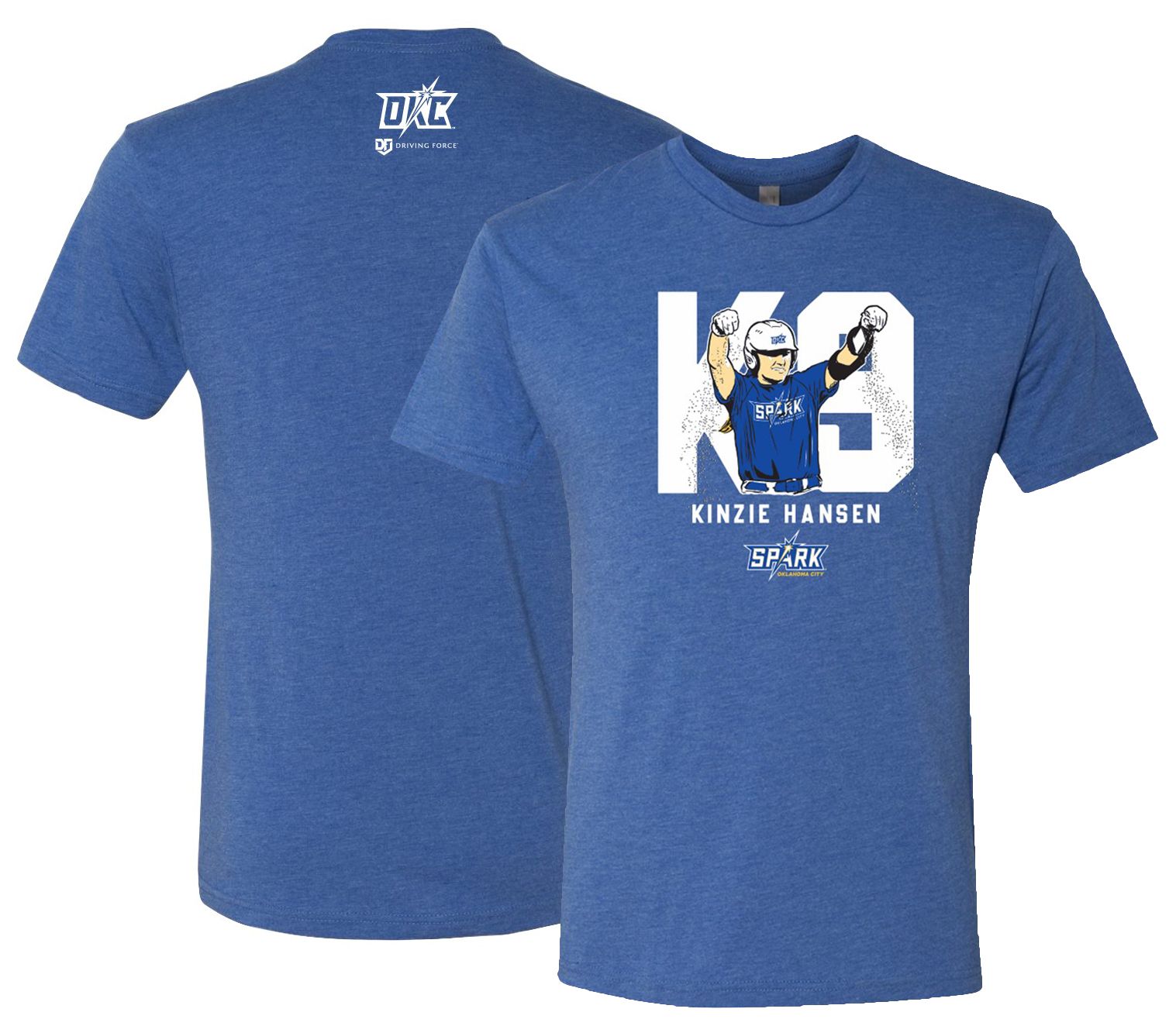 Driving Force Sports Men's Oklahoma City Spark Kinzie Hansen #9 Blue T-Shirt product image