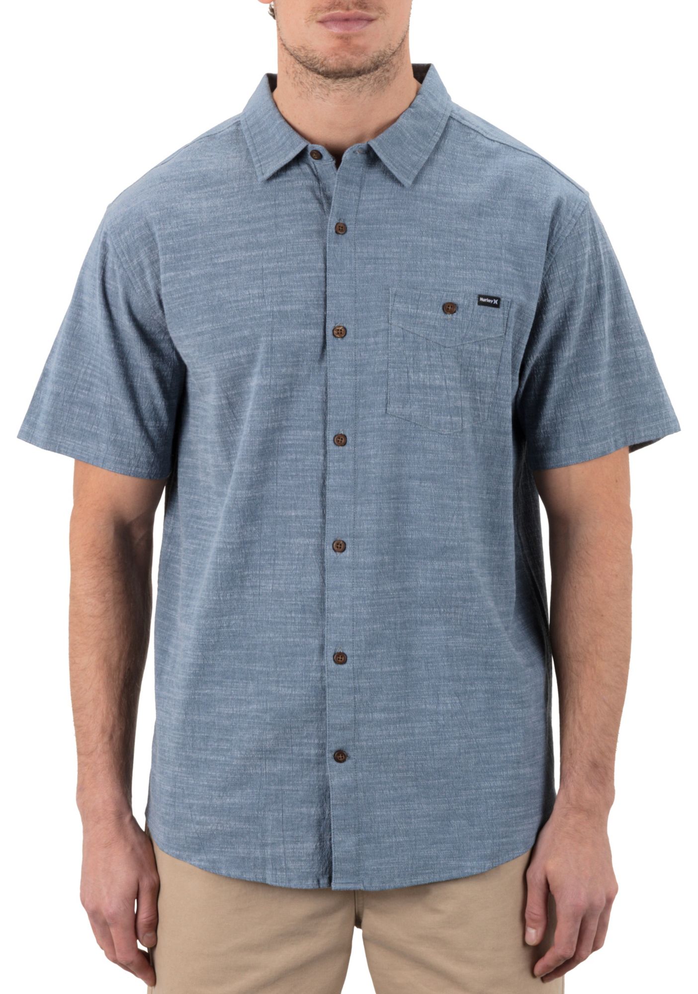 Hurley Men's One and Only Slub Short Sleeve Button Up Shirt product image