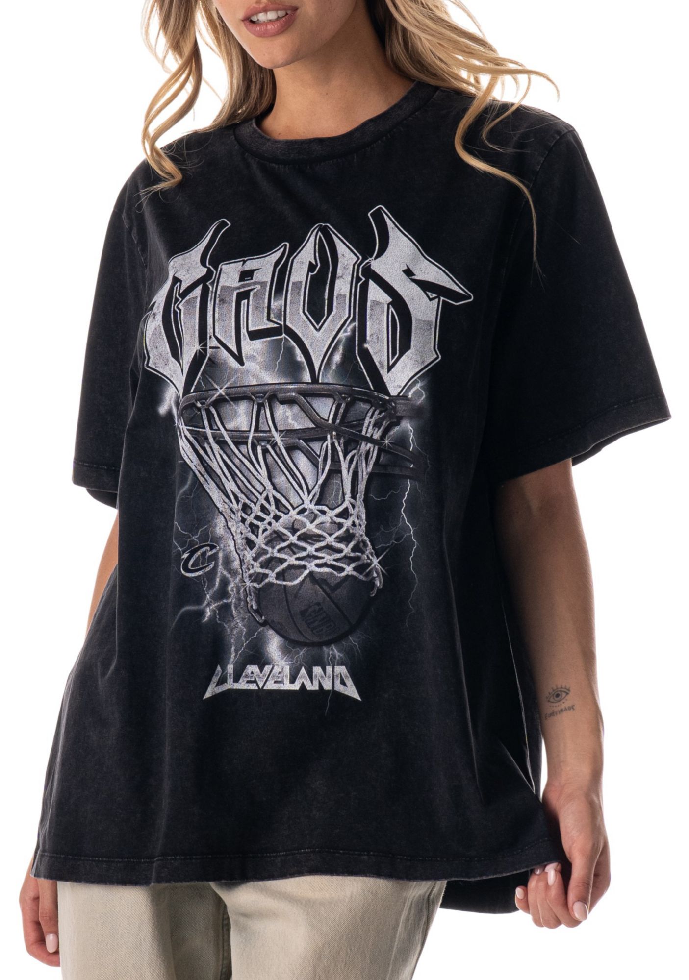 The Wild Collective Adult Cleveland Cavaliers Black Band Tonal T-Shirt product image