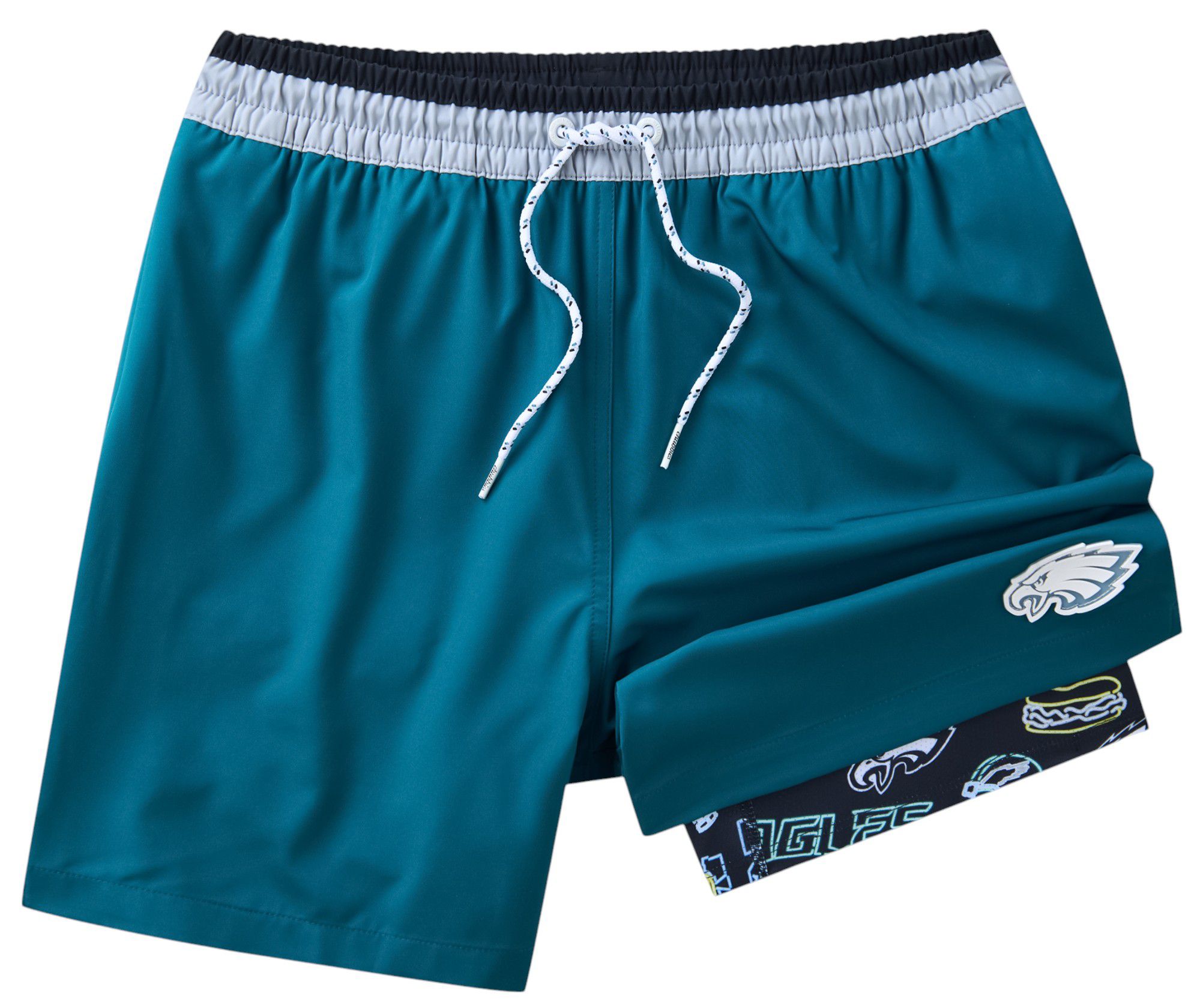 Chubbies Adult Philadelphia Eagles Classic Dark Teal 5.5" Lined Swim Trunks product image