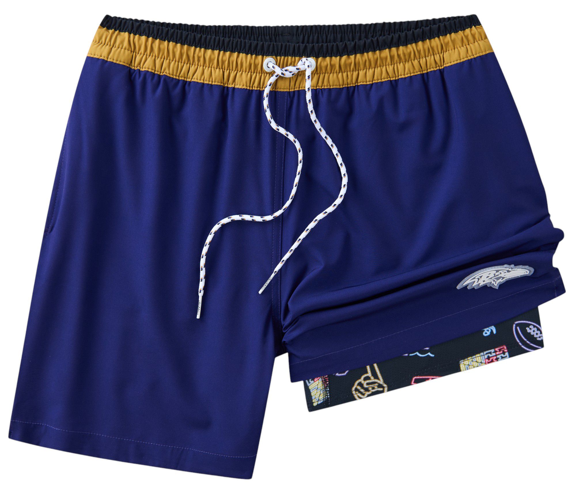 Chubbies Adult Baltimore Ravens Classic Dark Purple 5.5" Lined Swim Trunks product image