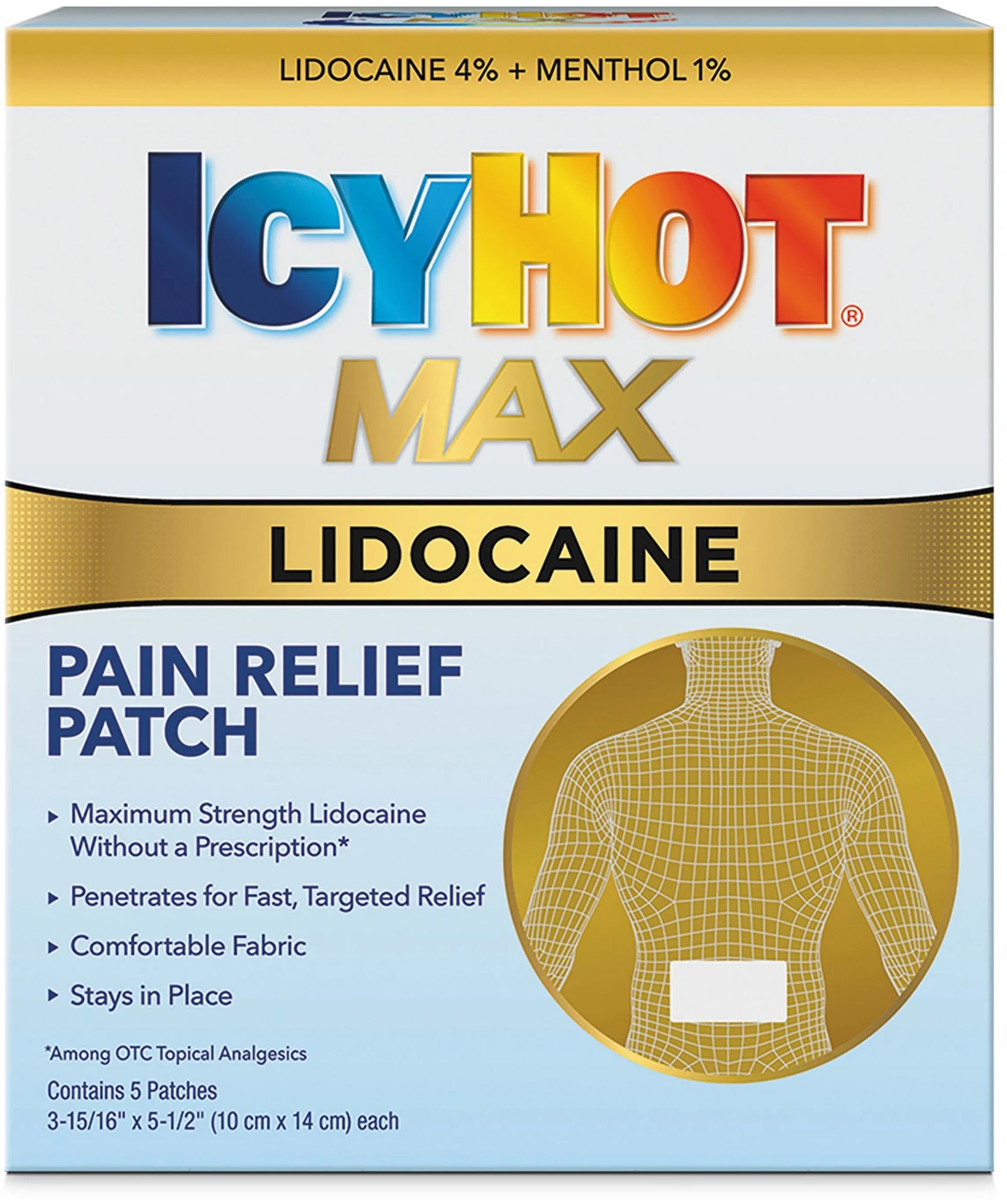 Icy Hot Original Back Patch with Lidocaine - 5 Count product image