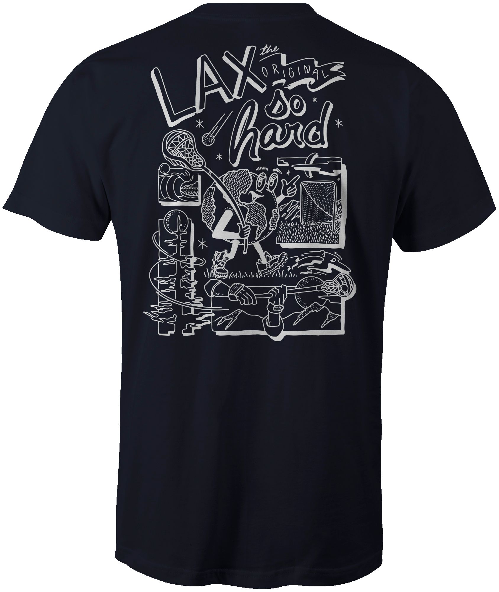 LAX SO HARD Adult Globe T-Shirt product image