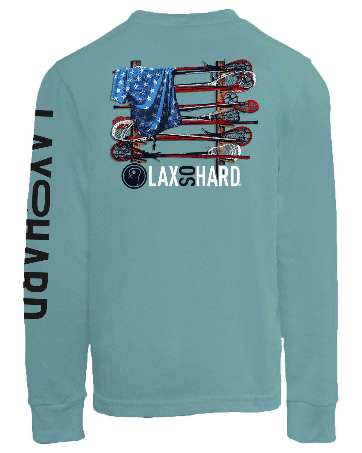 LAX SO HARD Youth Lacrosse Stick Flag Long Sleeve T-Shirt product image