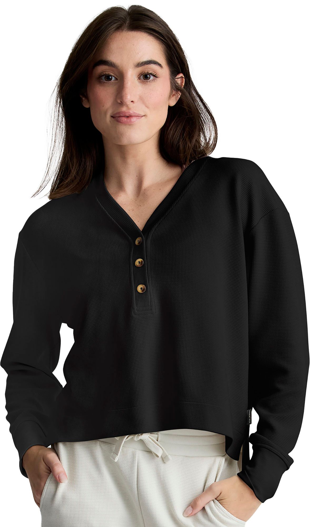 Free Fly Women's Waffle Long Sleeve Henley Shirt product image