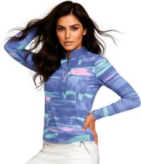 Jamie Sadock Women's Spectrum Sunsense Print ¼ Zip Long Sleeve