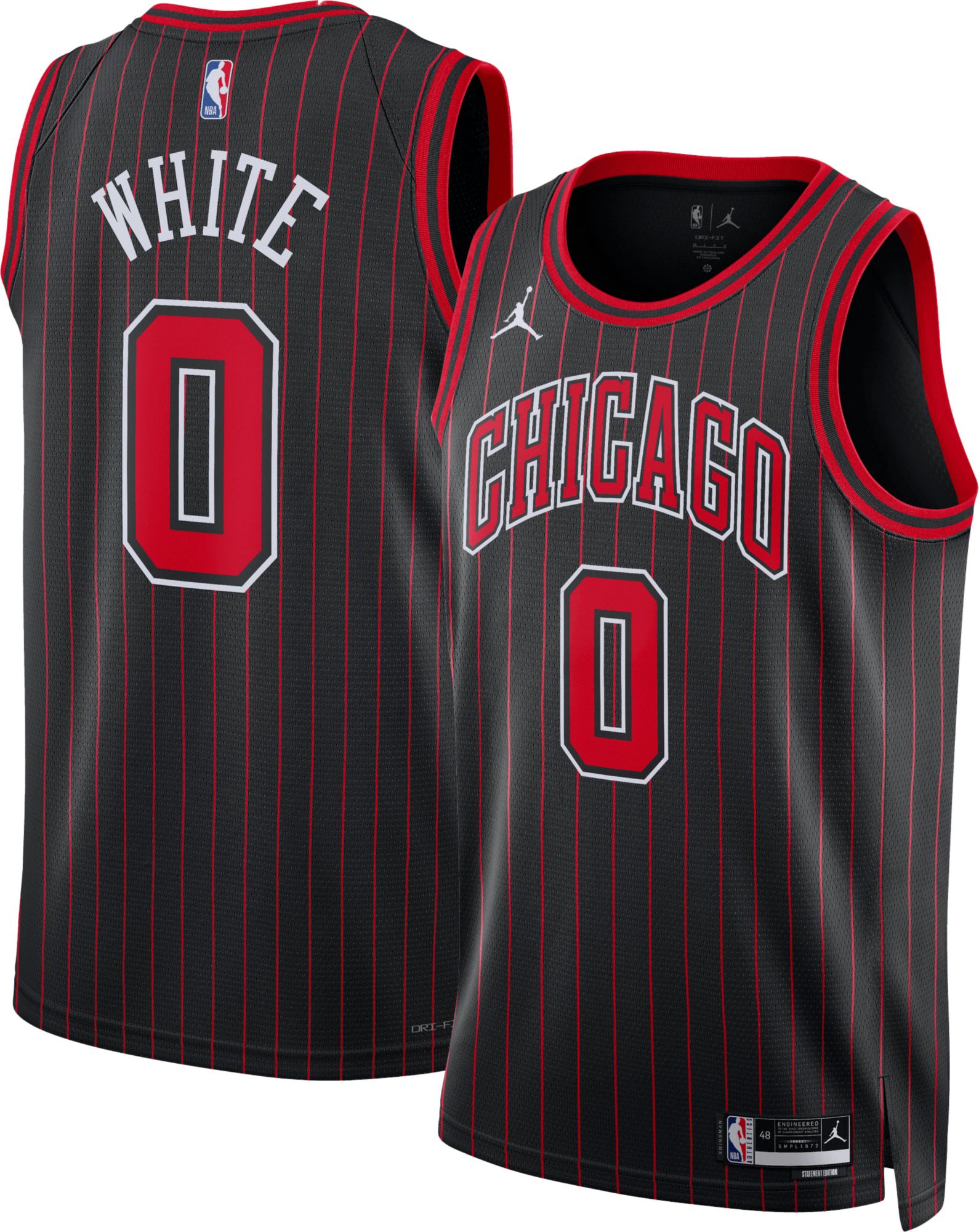 Jordan Adult Chicago Bulls Coby White #0 Black Swingman Statement Jersey product image