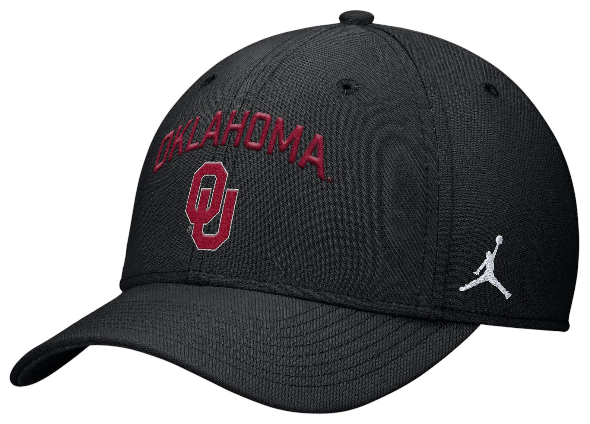 Jordan Adult Oklahoma Sooners Black Rise Swooshflex Gameday Hat product image
