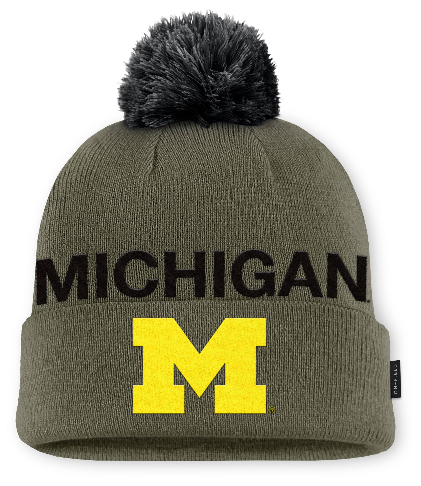 Jordan Adult Michigan Wolverines Medium Olive 2025 Military Appreciation Knit Hat product image