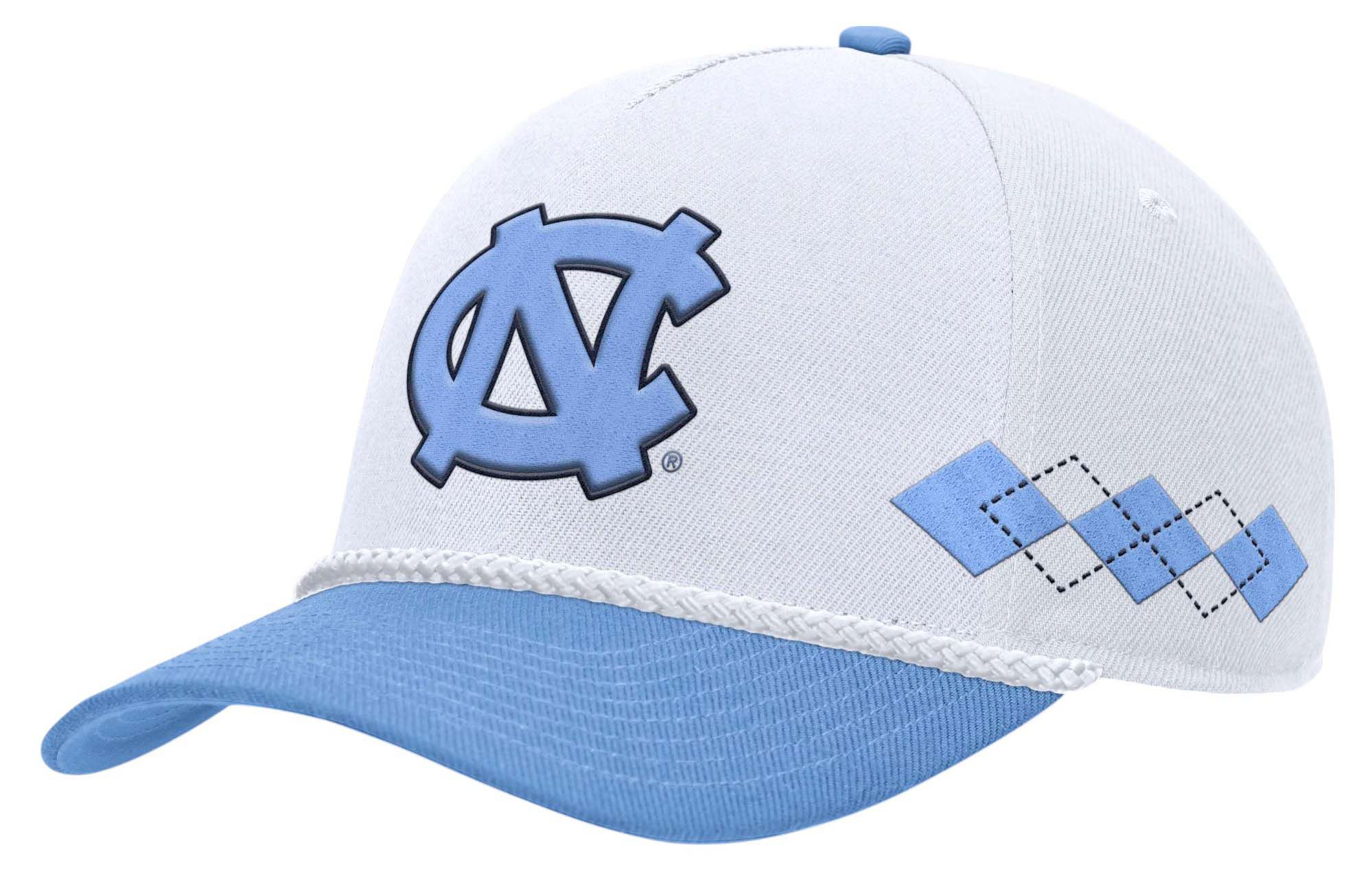 Jordan Adult North Carolina Tar Heels White Rise Argyle Adjustable Hat product image