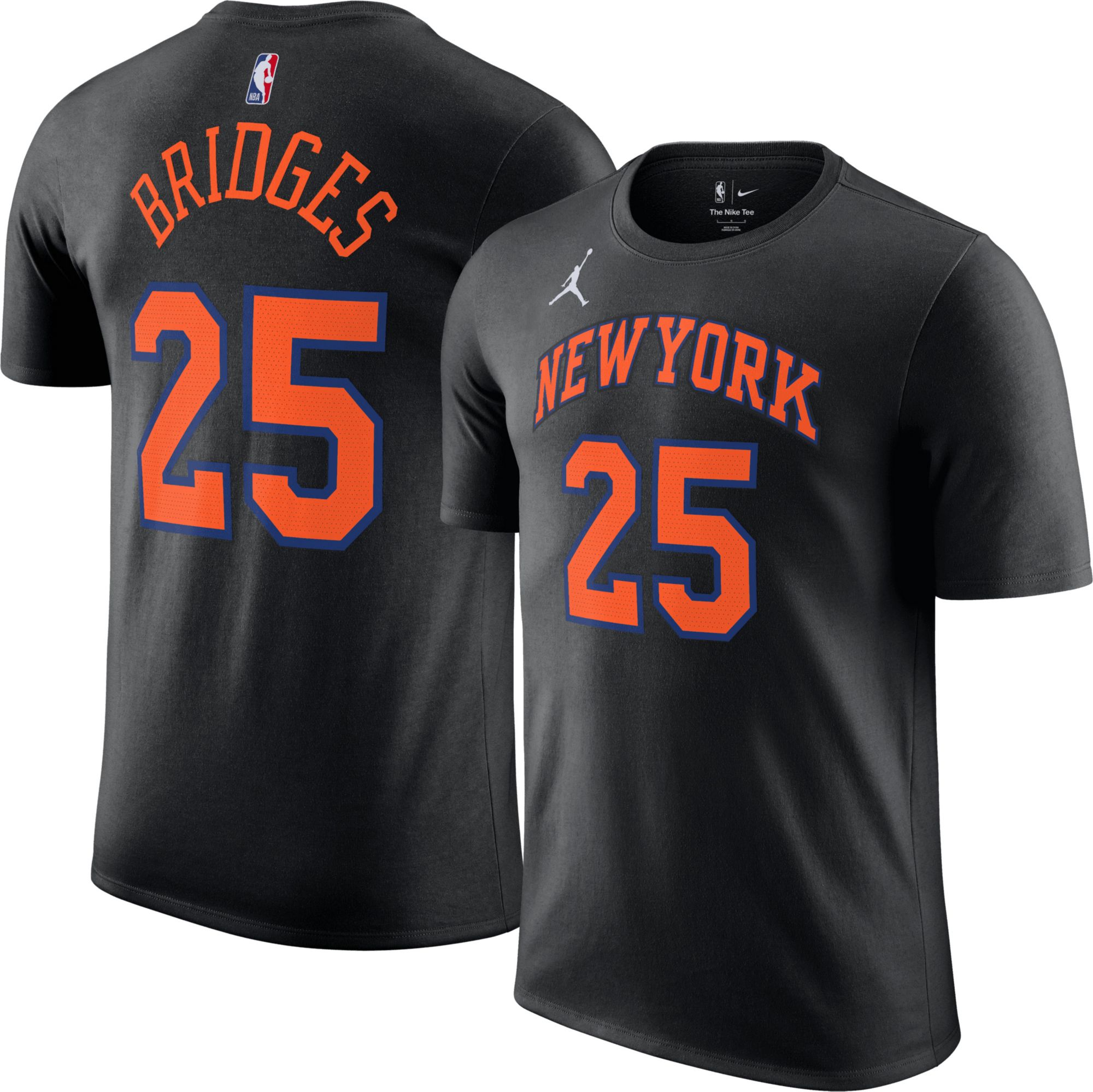 Jordan Adult New York Knicks Mikal Bridges #25 Black Statement T-Shirt product image