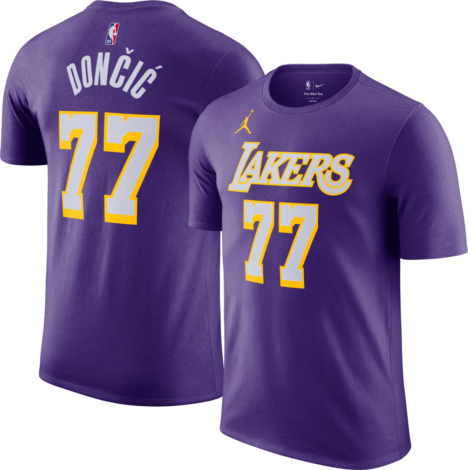 Jordan Adult Los Angeles Lakers Luka Doncic #77 Purple Statement T-Shirt product image
