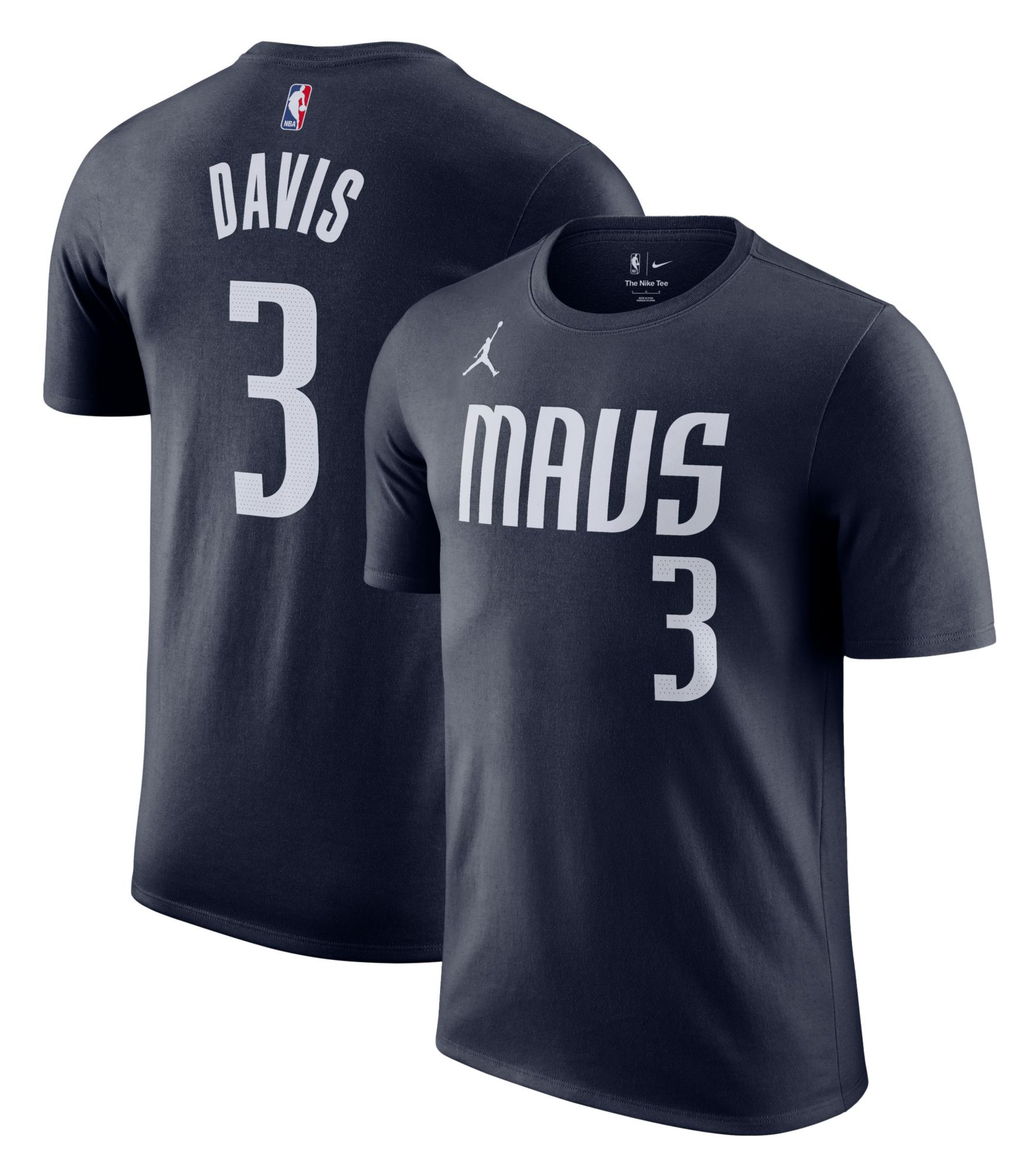 Jordan Men's Dallas Mavericks Anthony Davis #3 Navy T-Shirt product image