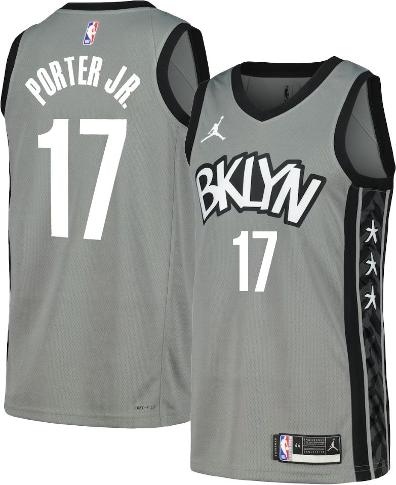 Jordan Adult Brooklyn Nets Michael Porter Jr. #17 Grey Swingman Statement Jersey product image