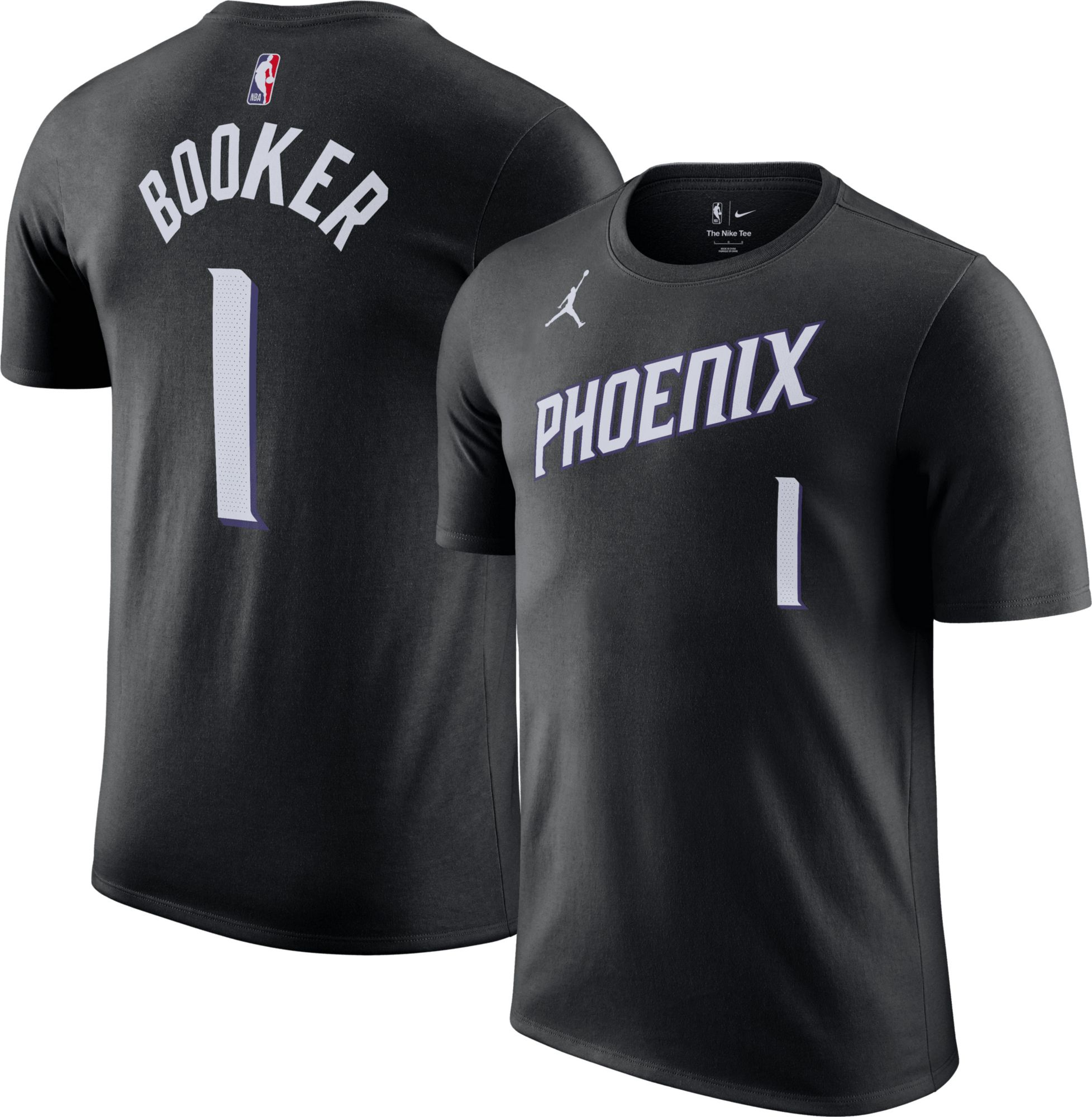 Jordan Adult Phoenix Suns Devin Booker #1 Black Statement T-Shirt product image