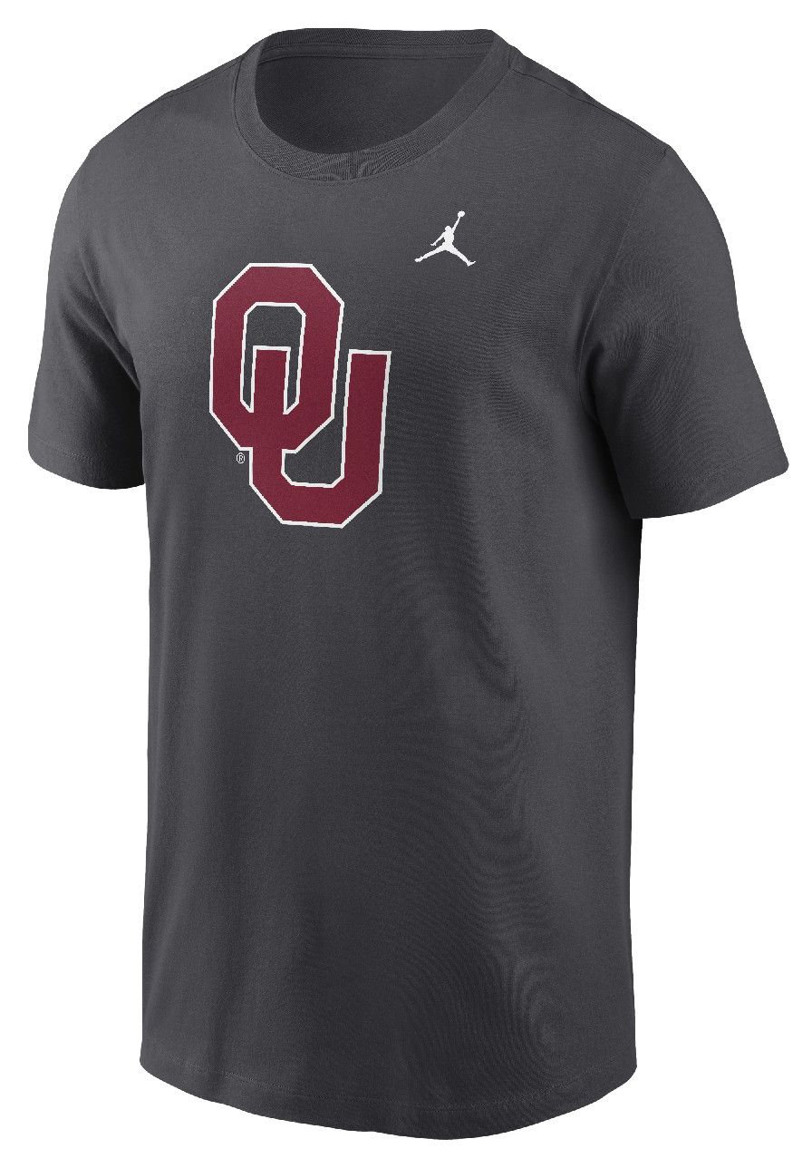 Jordan Men's Oklahoma Sooners Grey Logo T-Shirt product image