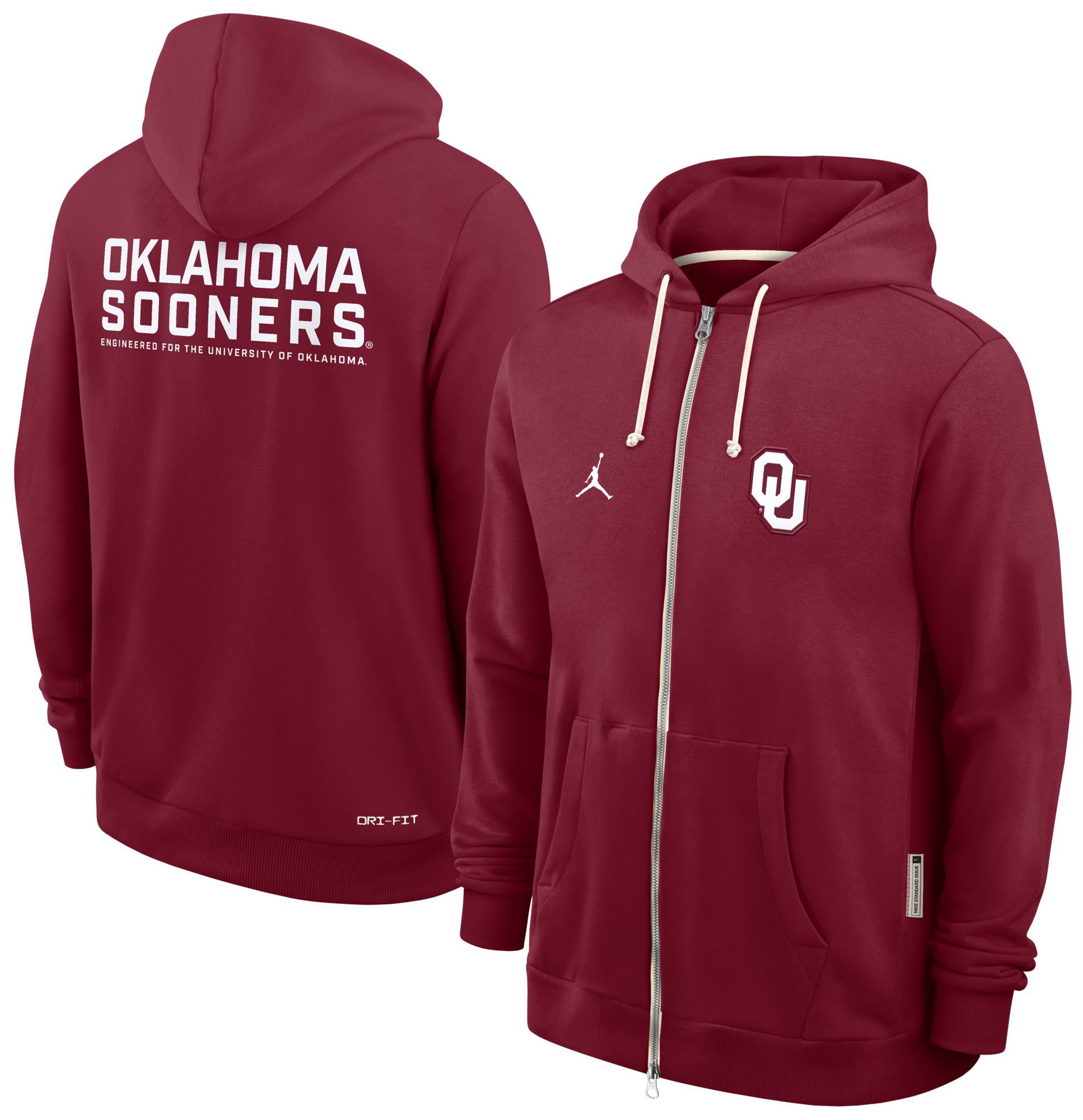 Jordan Men's Oklahoma Sooners Team Crimson Dri-FIT Sideline Full-Zip Hoodie product image