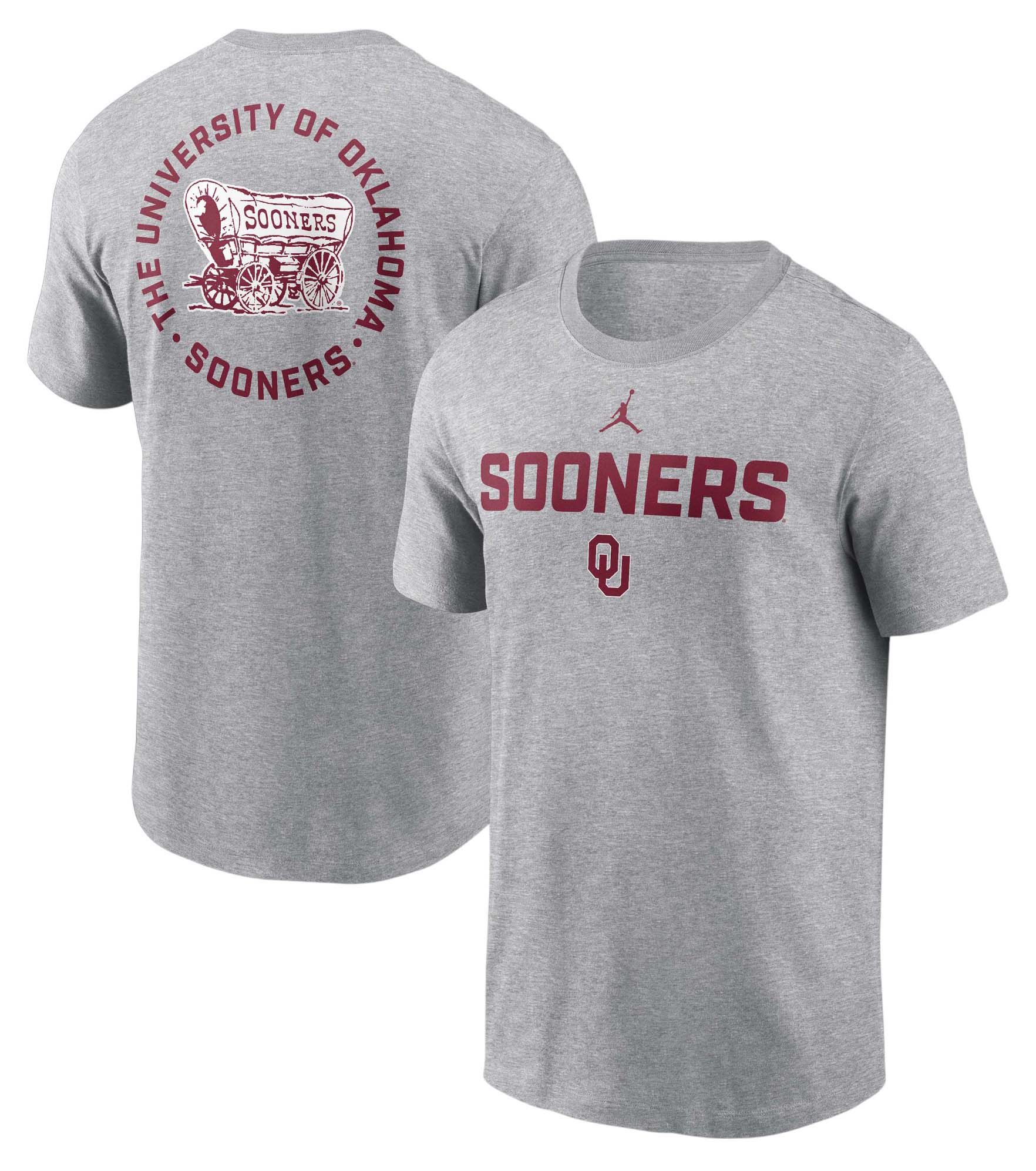 Jordan Men's Oklahoma Sooners Dark Grey Heather Cotton 2Hit T-Shirt product image