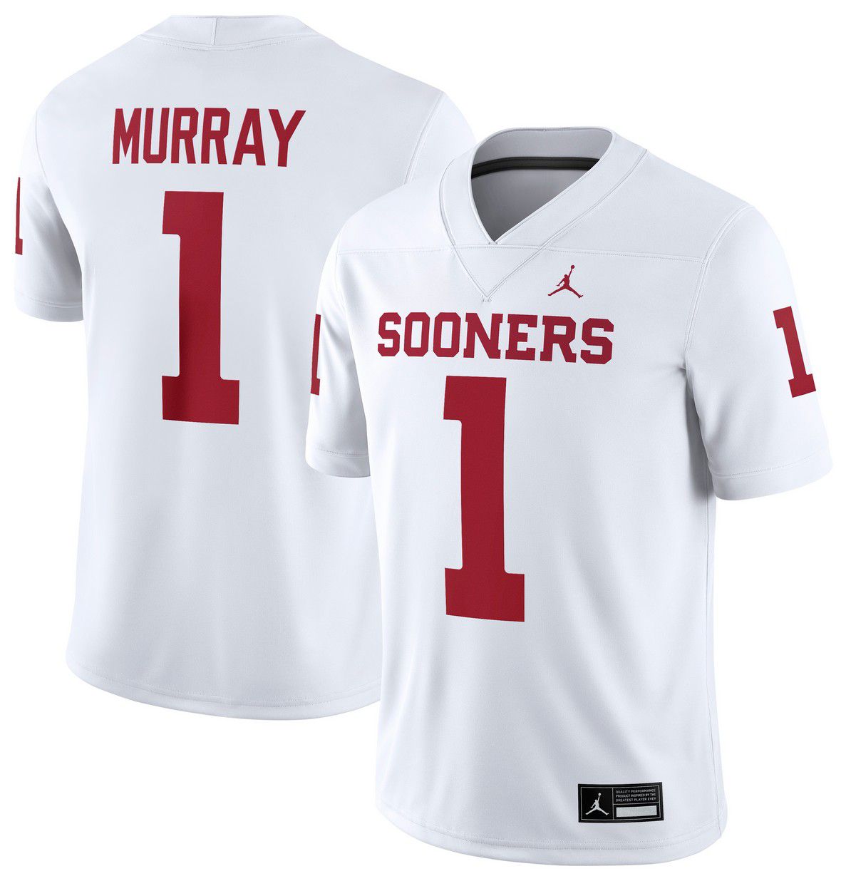 Jordan Men's Oklahoma Sooners Kyler Murray #1 White Dri-FIT Replica Football Jersey product image